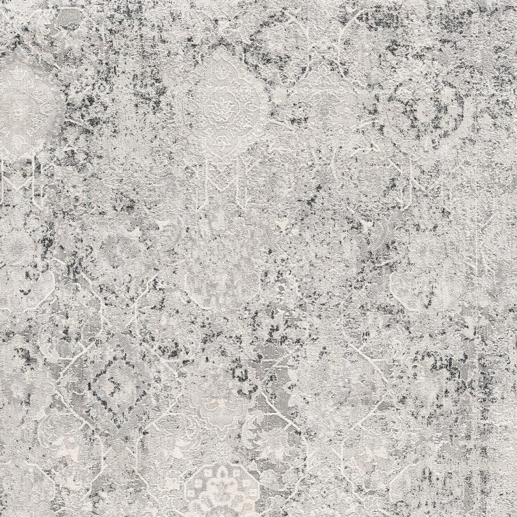 4' X 6' Gray and Ivory Abstract Power Loom Area Rug-Area Rugs-DECOROLALA