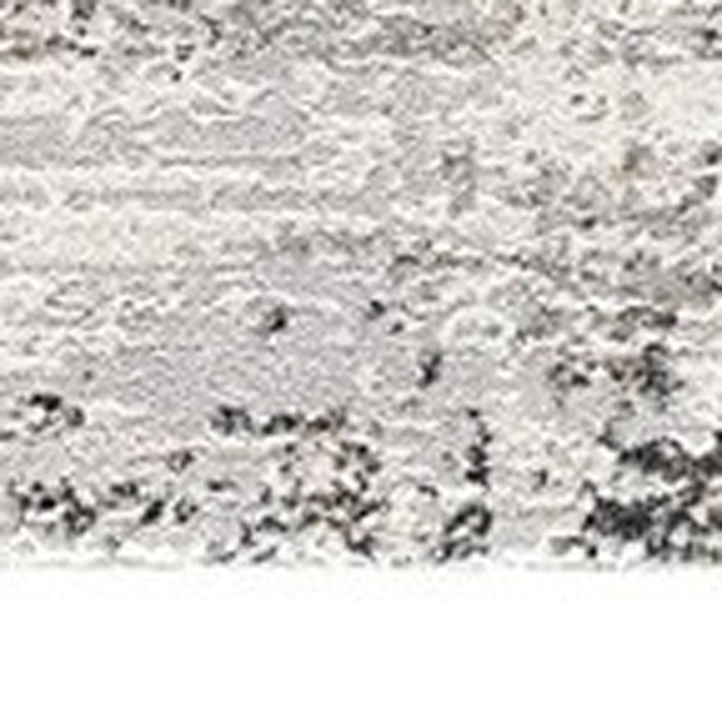 4' X 6' Gray and Ivory Abstract Power Loom Area Rug-Area Rugs-DECOROLALA