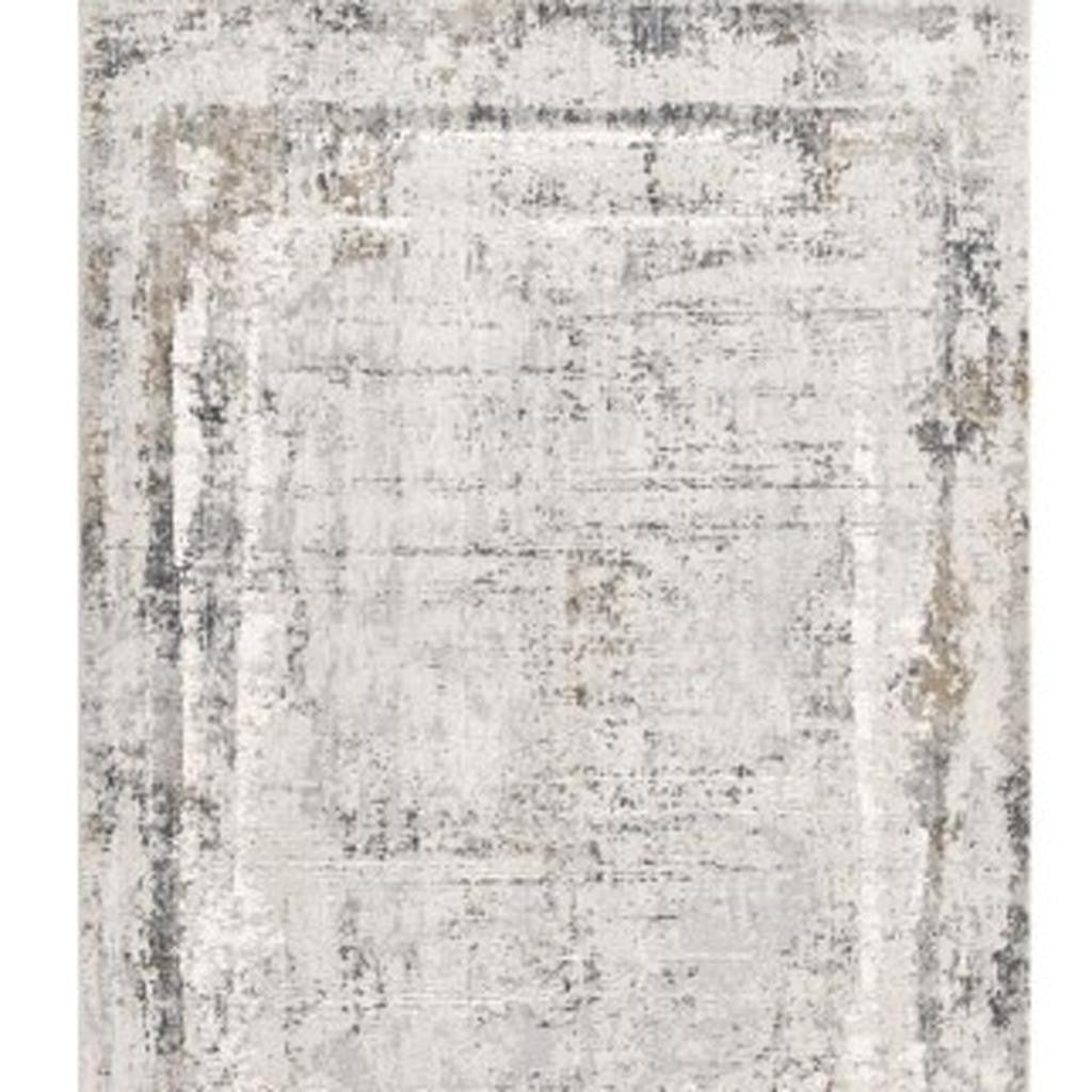 4' X 6' Gray and Ivory Abstract Power Loom Area Rug-Area Rugs-DECOROLALA