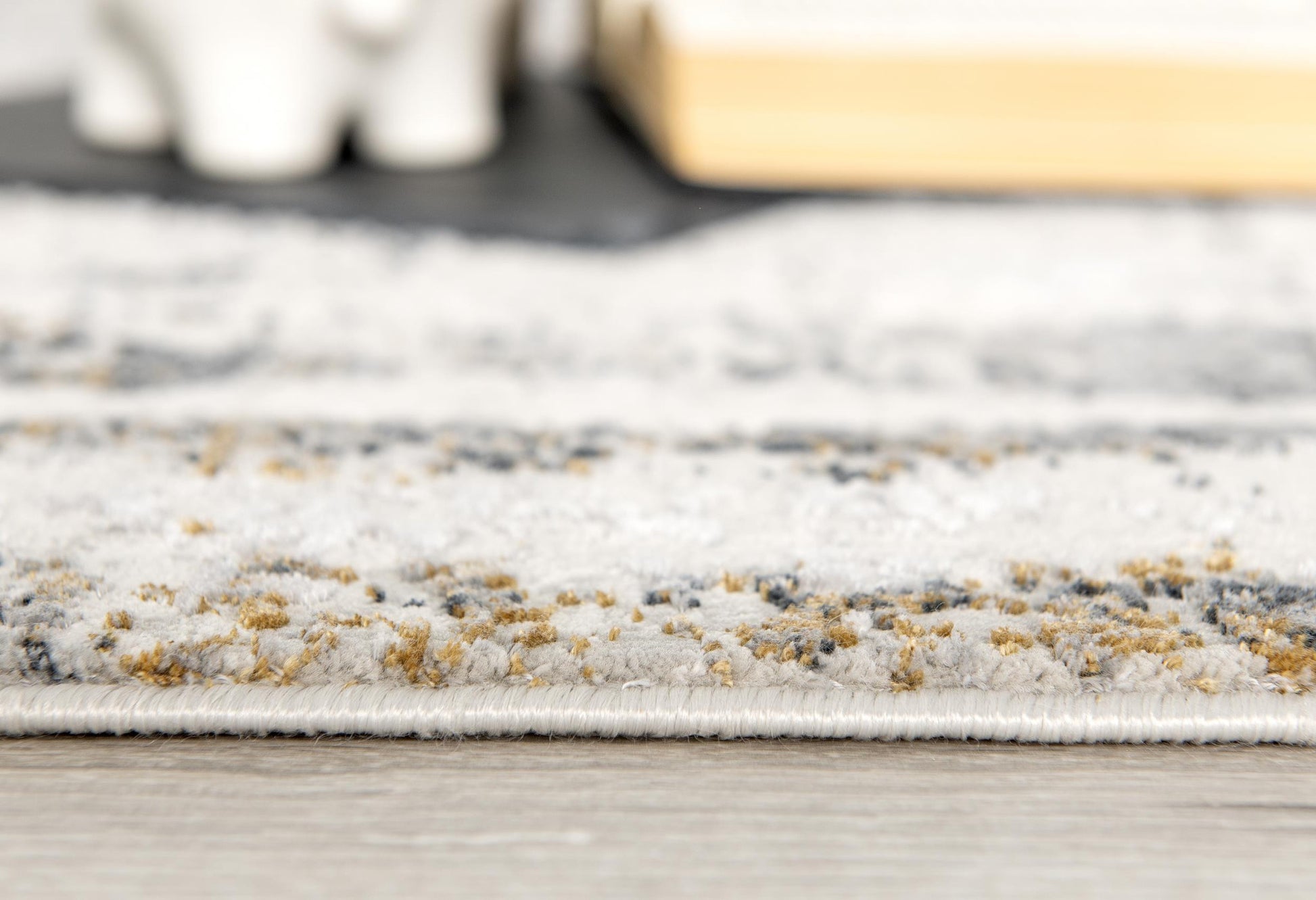 4' X 6' Gray and Ivory Abstract Power Loom Area Rug-Area Rugs-DECOROLALA