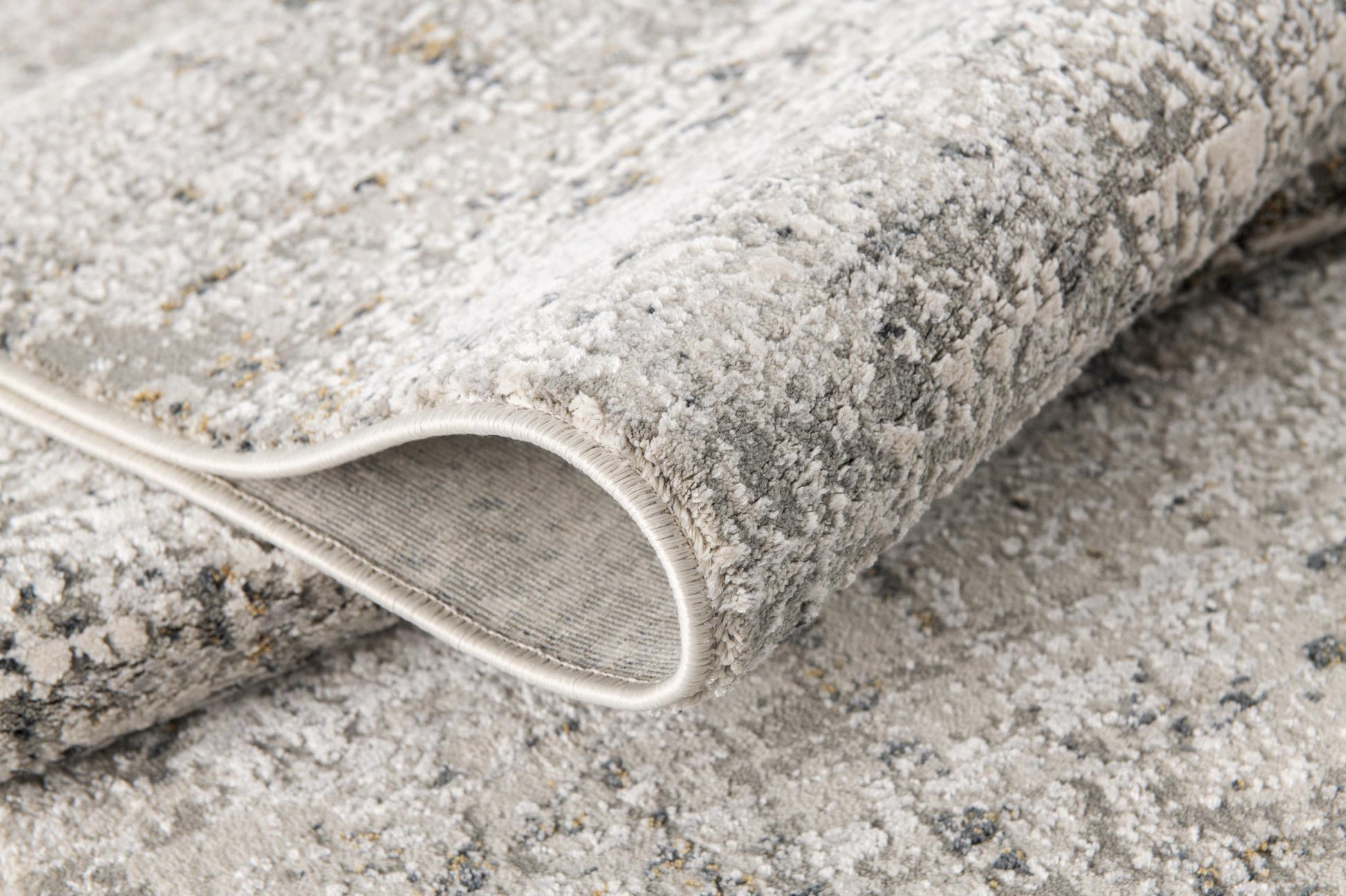 4' X 6' Gray and Ivory Abstract Power Loom Area Rug-Area Rugs-DECOROLALA