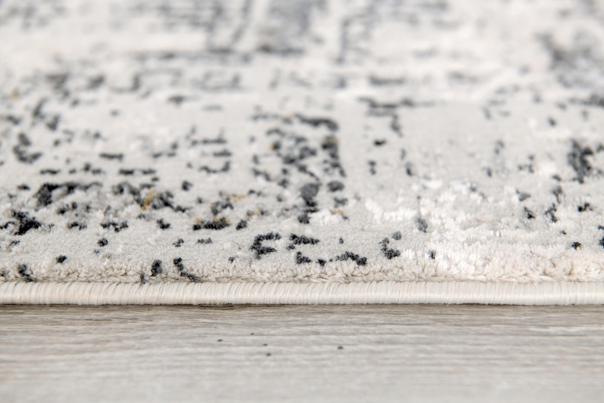 4' X 6' Gray and Ivory Abstract Power Loom Area Rug-Area Rugs-DECOROLALA