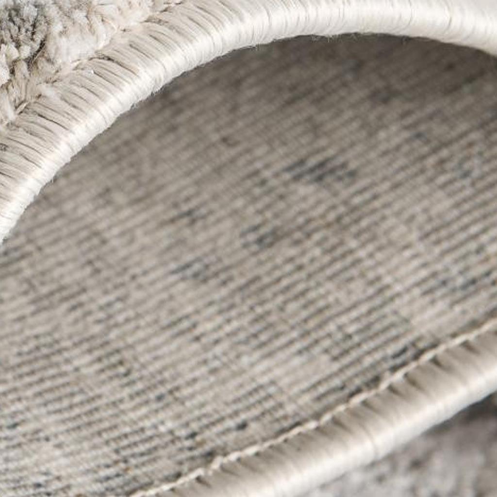 4' X 6' Gray and Ivory Abstract Power Loom Area Rug-Area Rugs-DECOROLALA