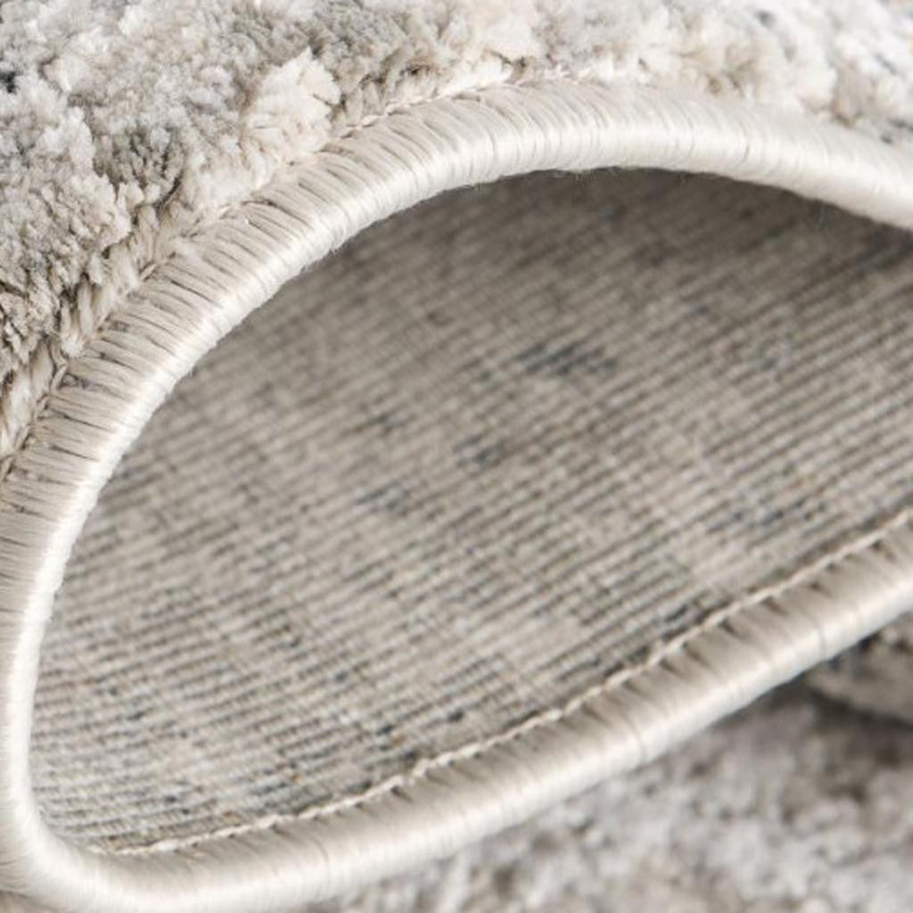 4' X 6' Gray and Ivory Abstract Power Loom Area Rug-Area Rugs-DECOROLALA