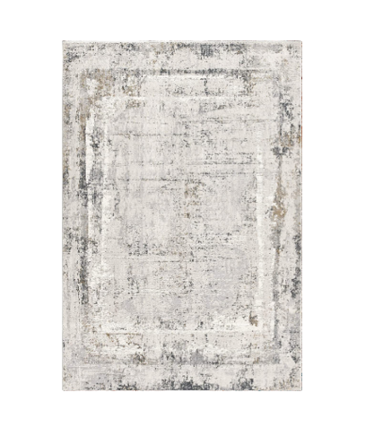 4' X 6' Gray and Ivory Abstract Power Loom Area Rug-Area Rugs-DECOROLALA