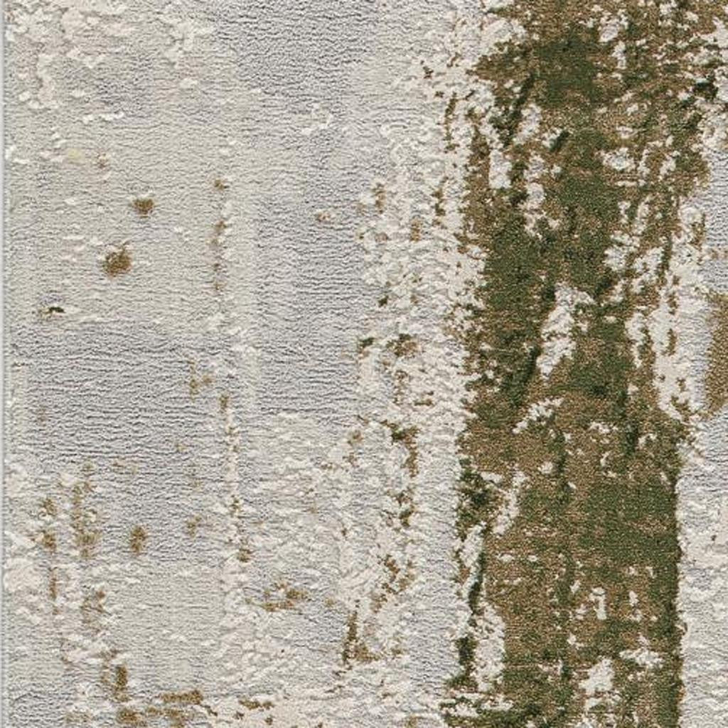 4' X 6' Green Abstract Dhurrie Area Rug-Area Rugs-DECOROLALA