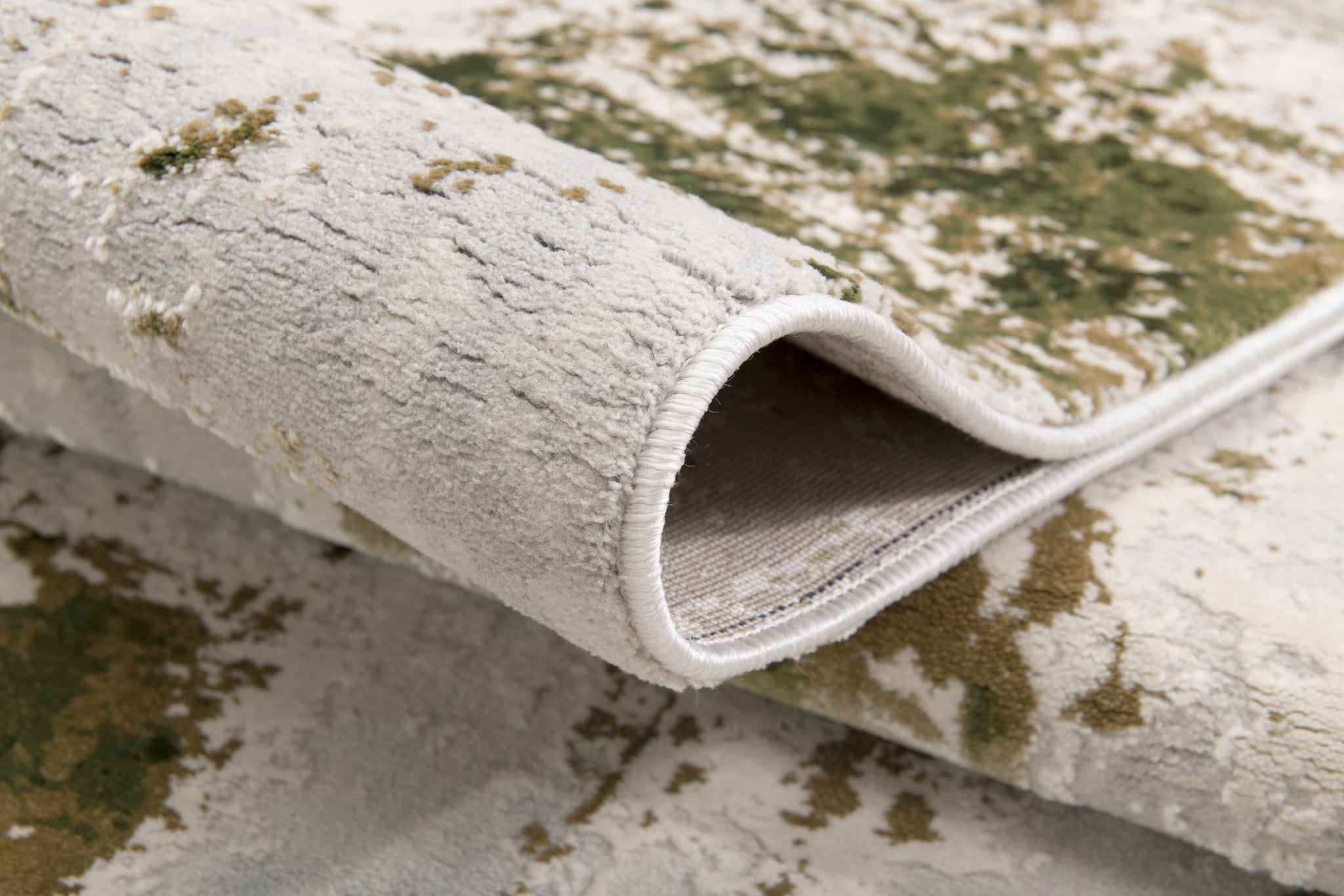 4' X 6' Green Abstract Dhurrie Area Rug-Area Rugs-DECOROLALA