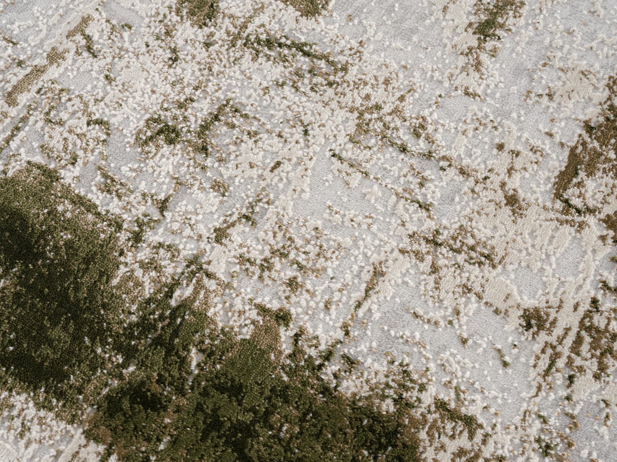 4' X 6' Green Abstract Dhurrie Area Rug-Area Rugs-DECOROLALA