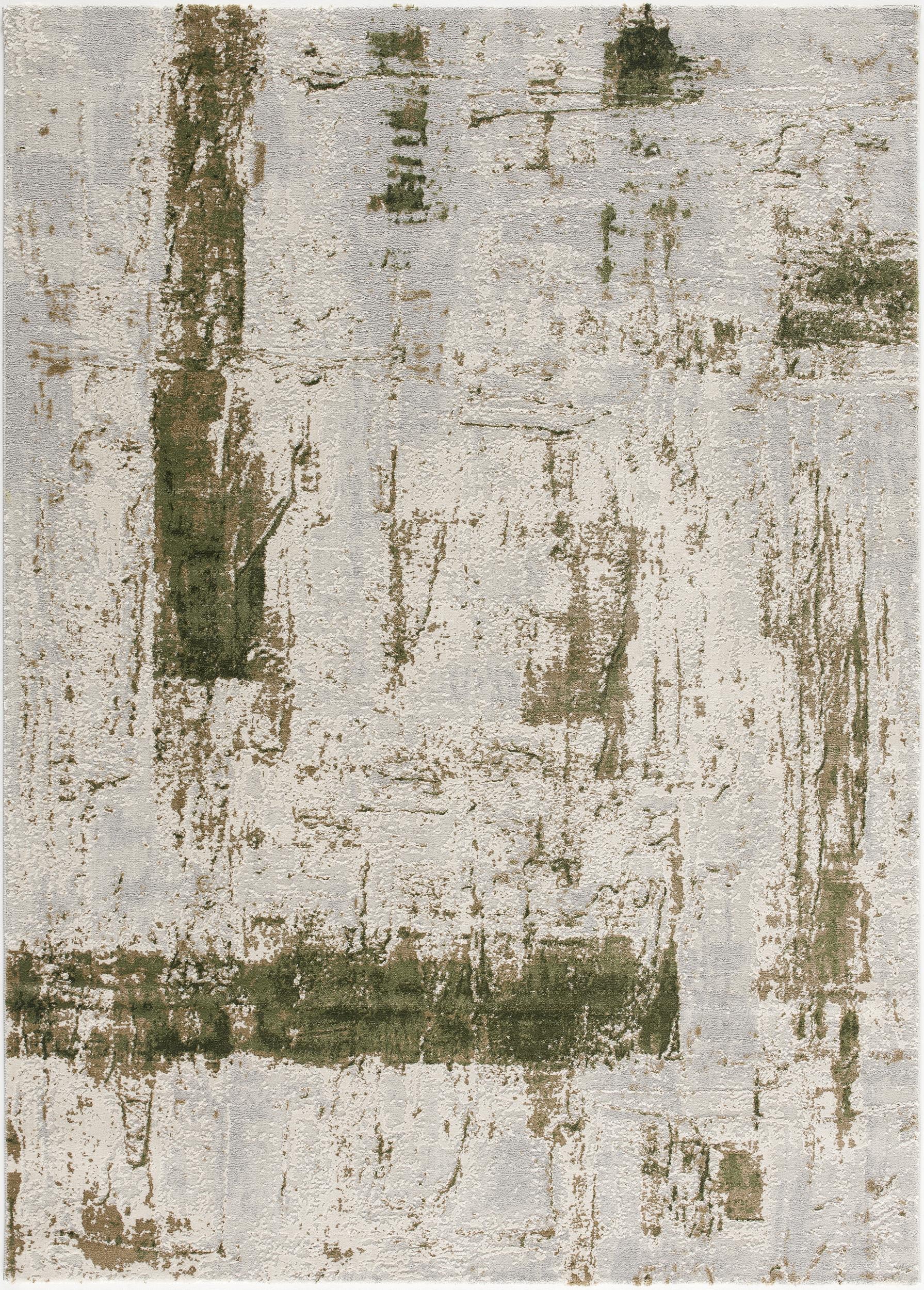 4' X 6' Green Abstract Dhurrie Area Rug-Area Rugs-DECOROLALA