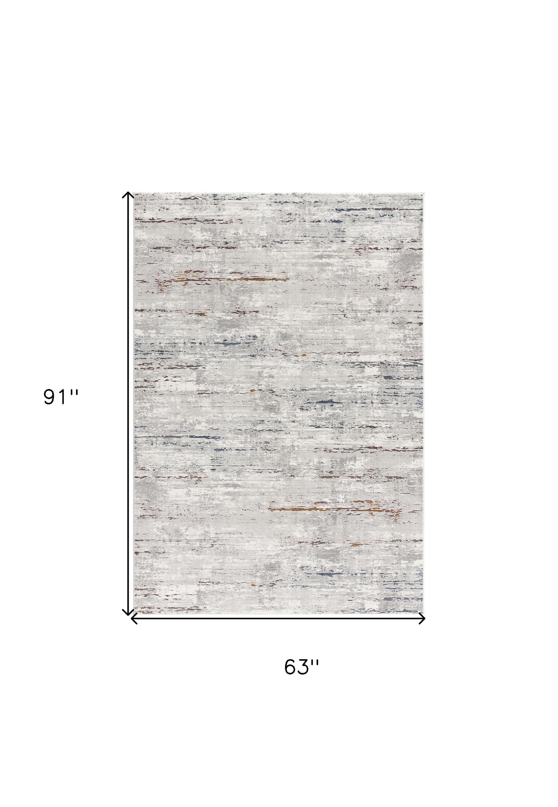 4' X 6' Grey Abstract Area Rug-Area Rugs-DECOROLALA