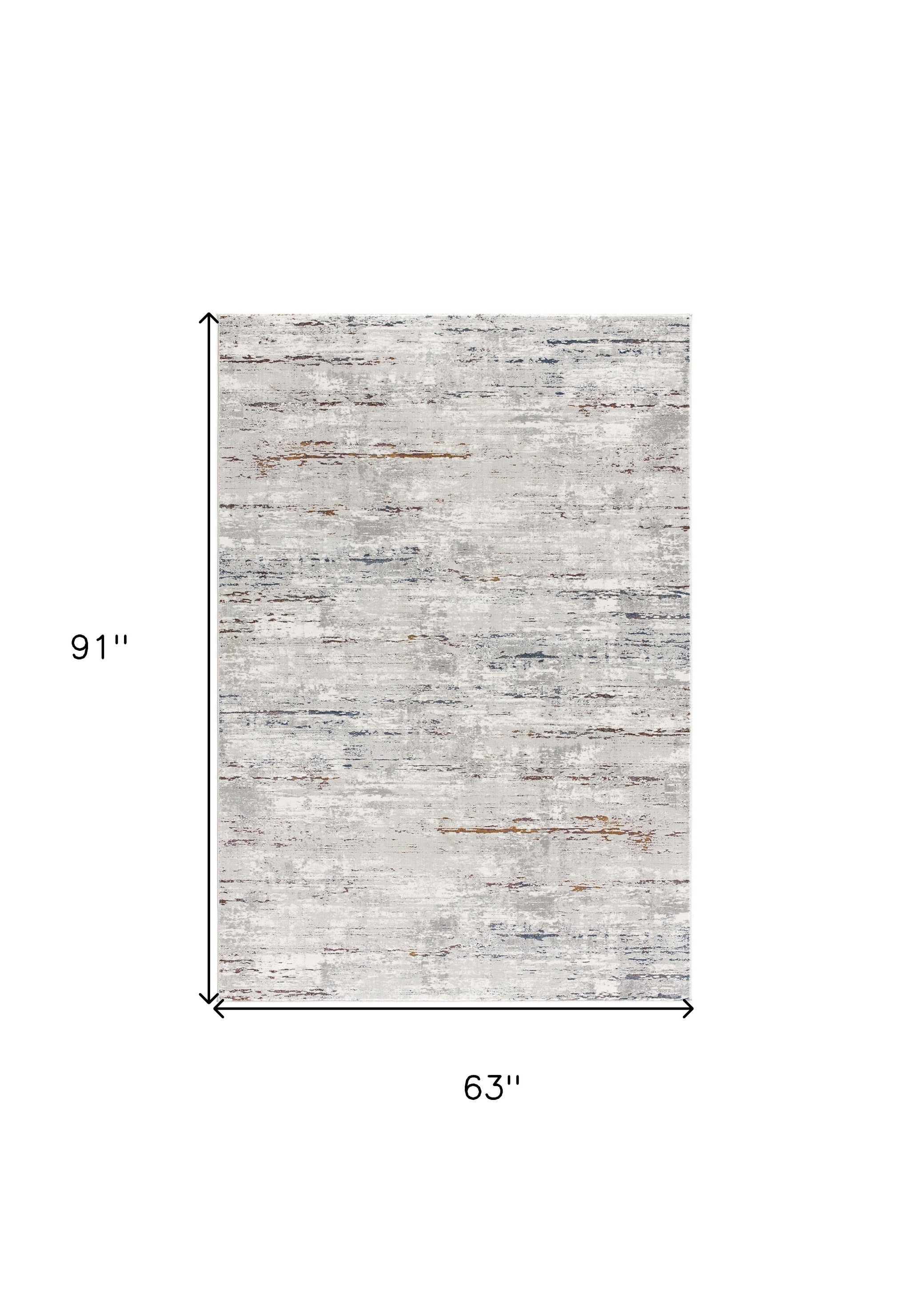 4' X 6' Grey Abstract Area Rug-Area Rugs-DECOROLALA