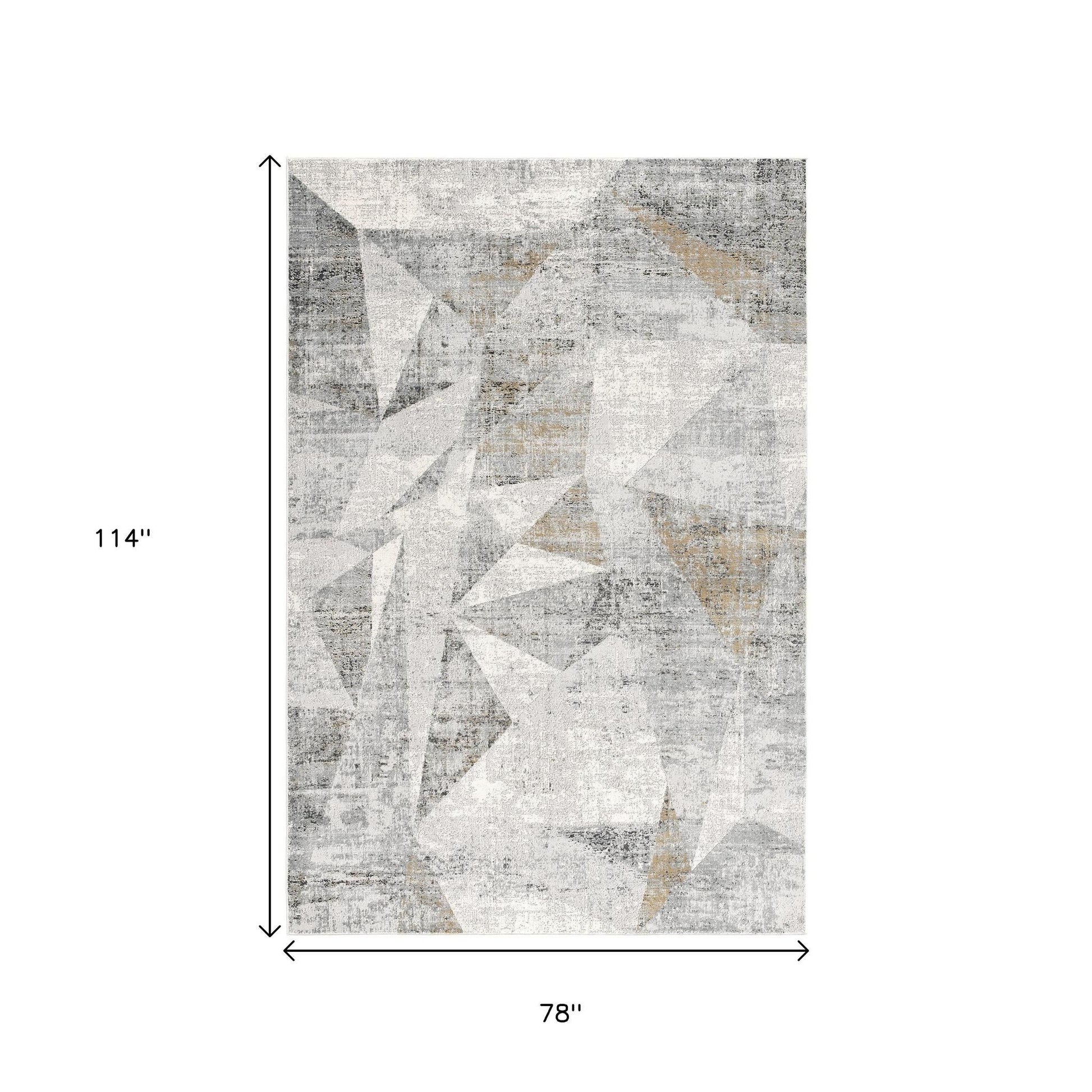 4' X 6' Grey Abstract Area Rug-Area Rugs-DECOROLALA