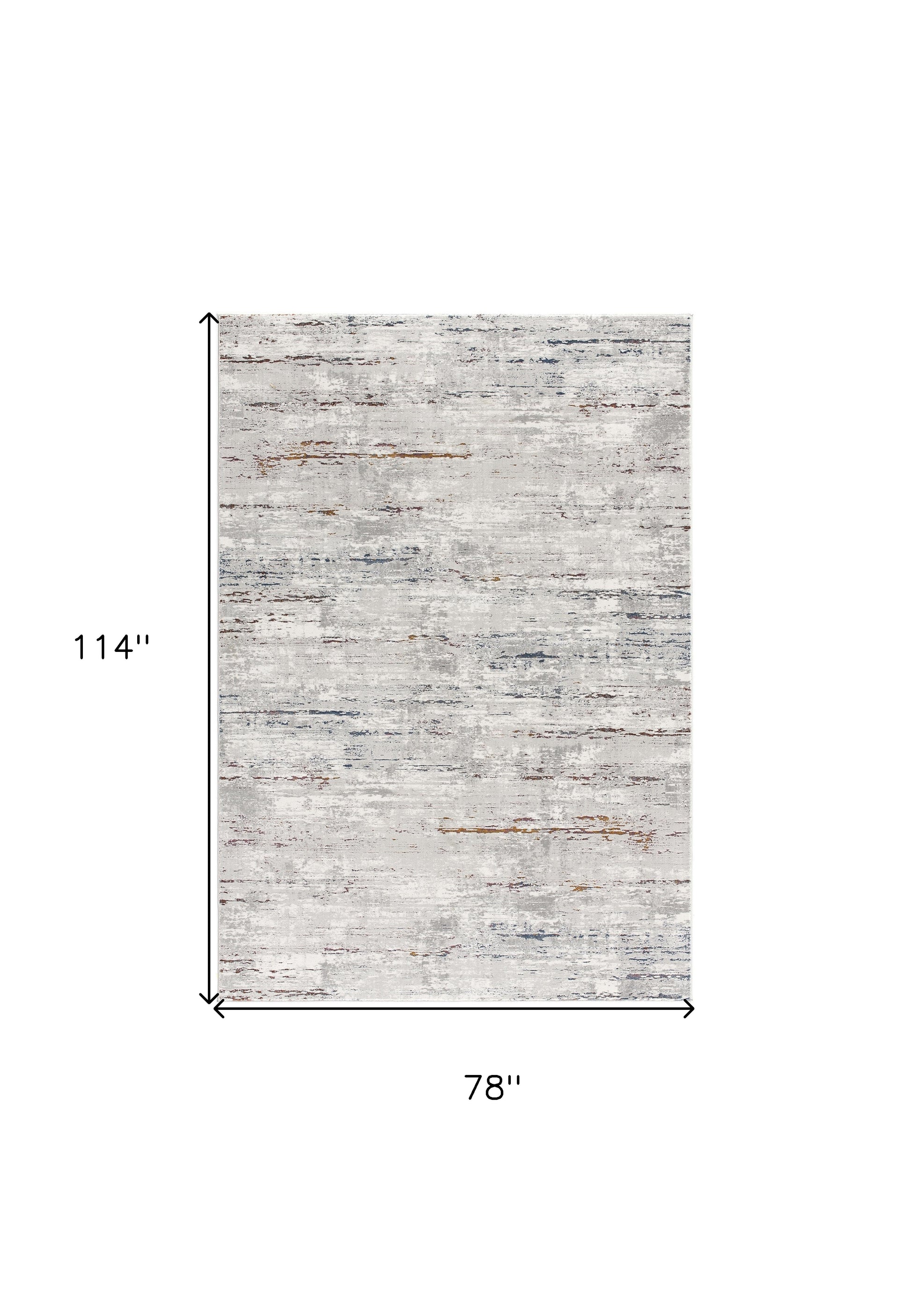 4' X 6' Grey Abstract Area Rug-Area Rugs-DECOROLALA