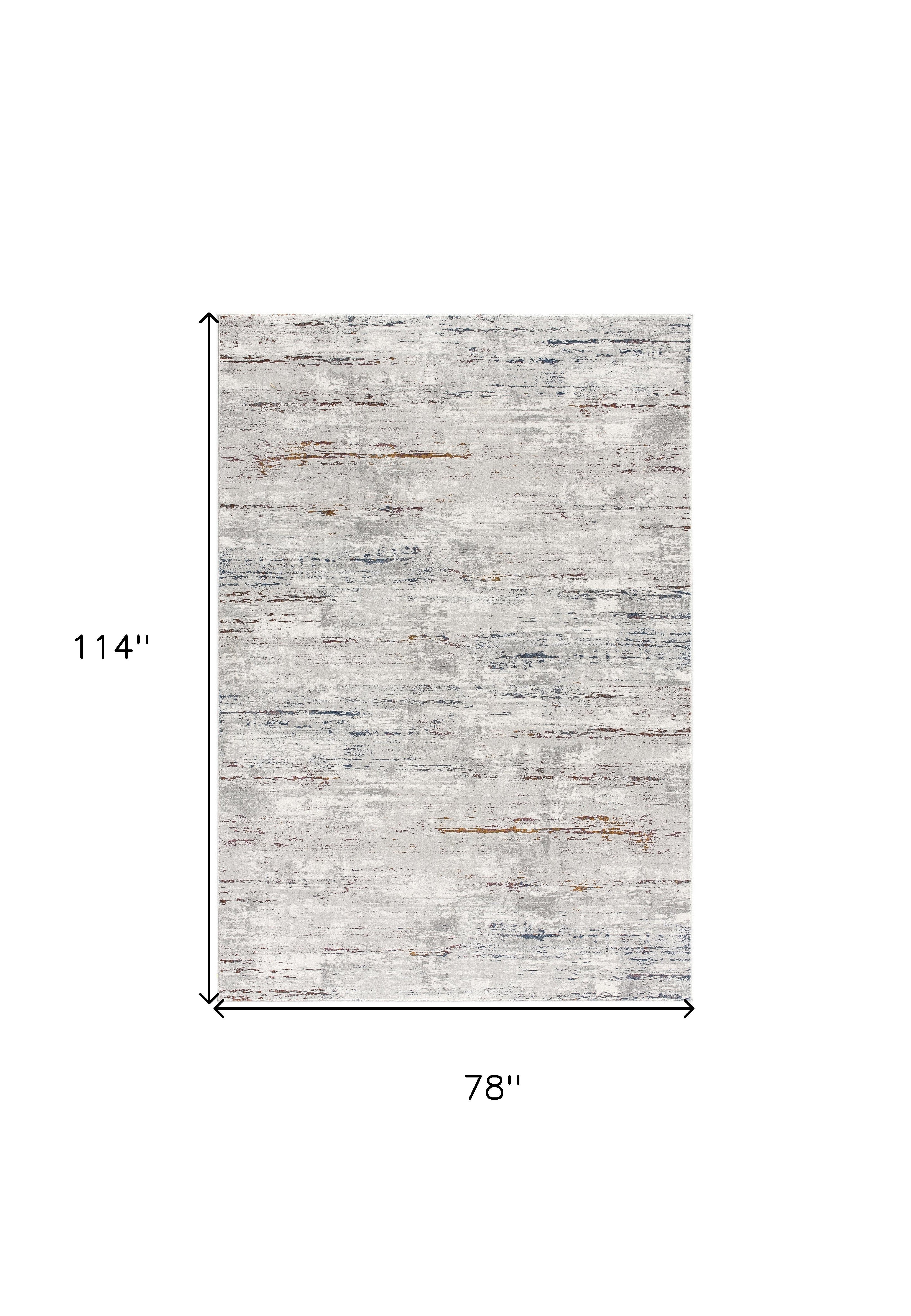 4' X 6' Grey Abstract Area Rug-Area Rugs-DECOROLALA
