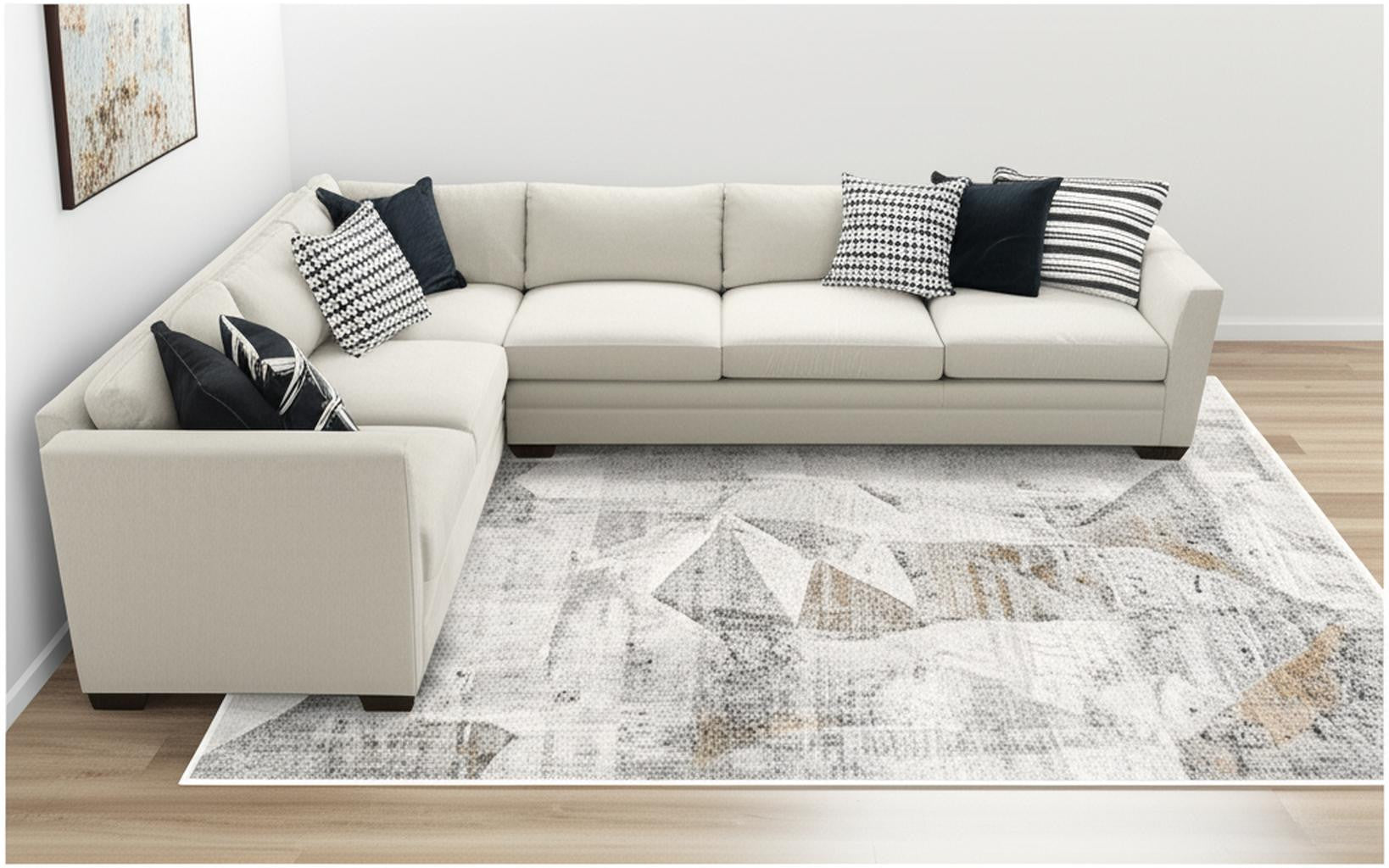 4' X 6' Grey Abstract Area Rug-Area Rugs-DECOROLALA