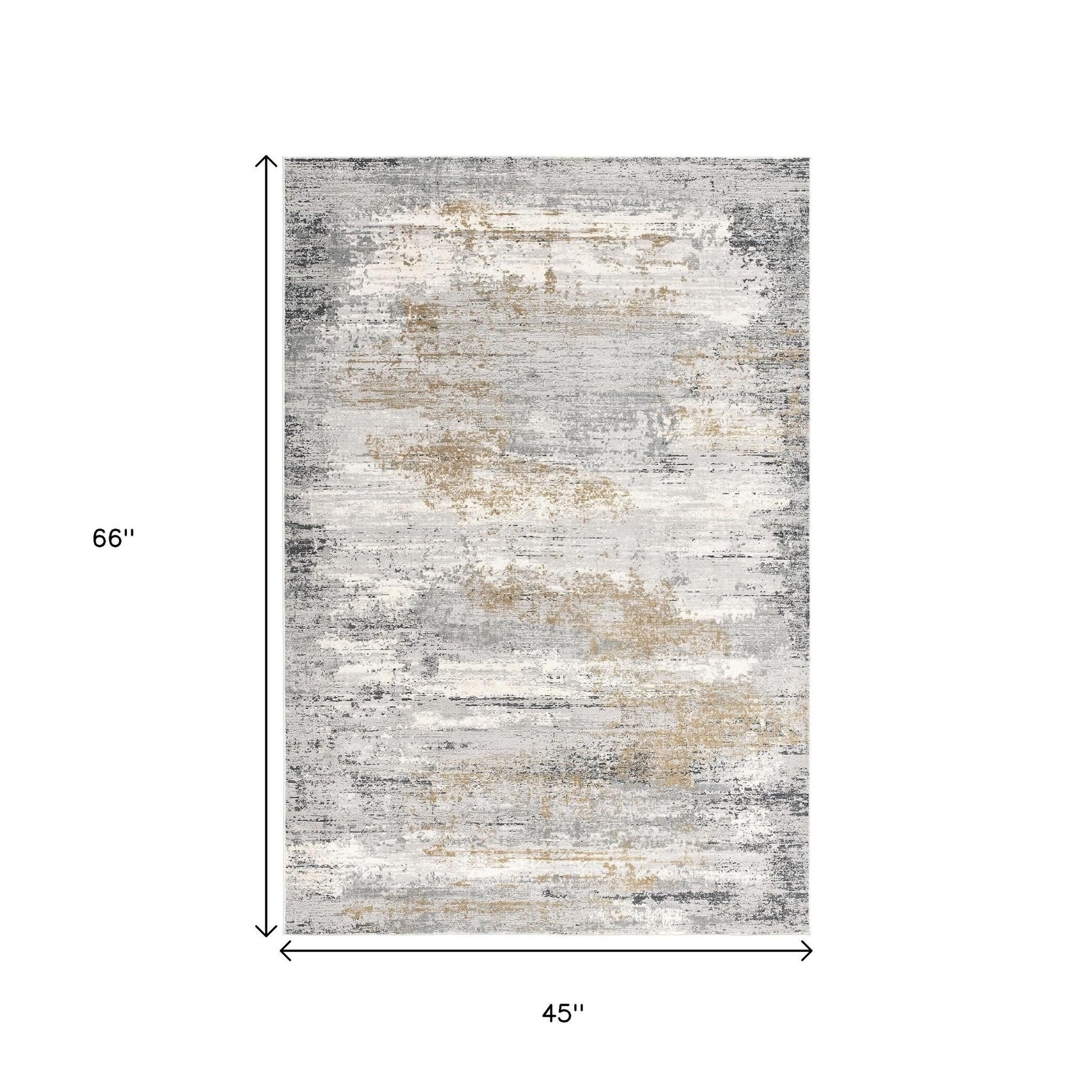 4' X 6' Grey Abstract Area Rug-Area Rugs-DECOROLALA