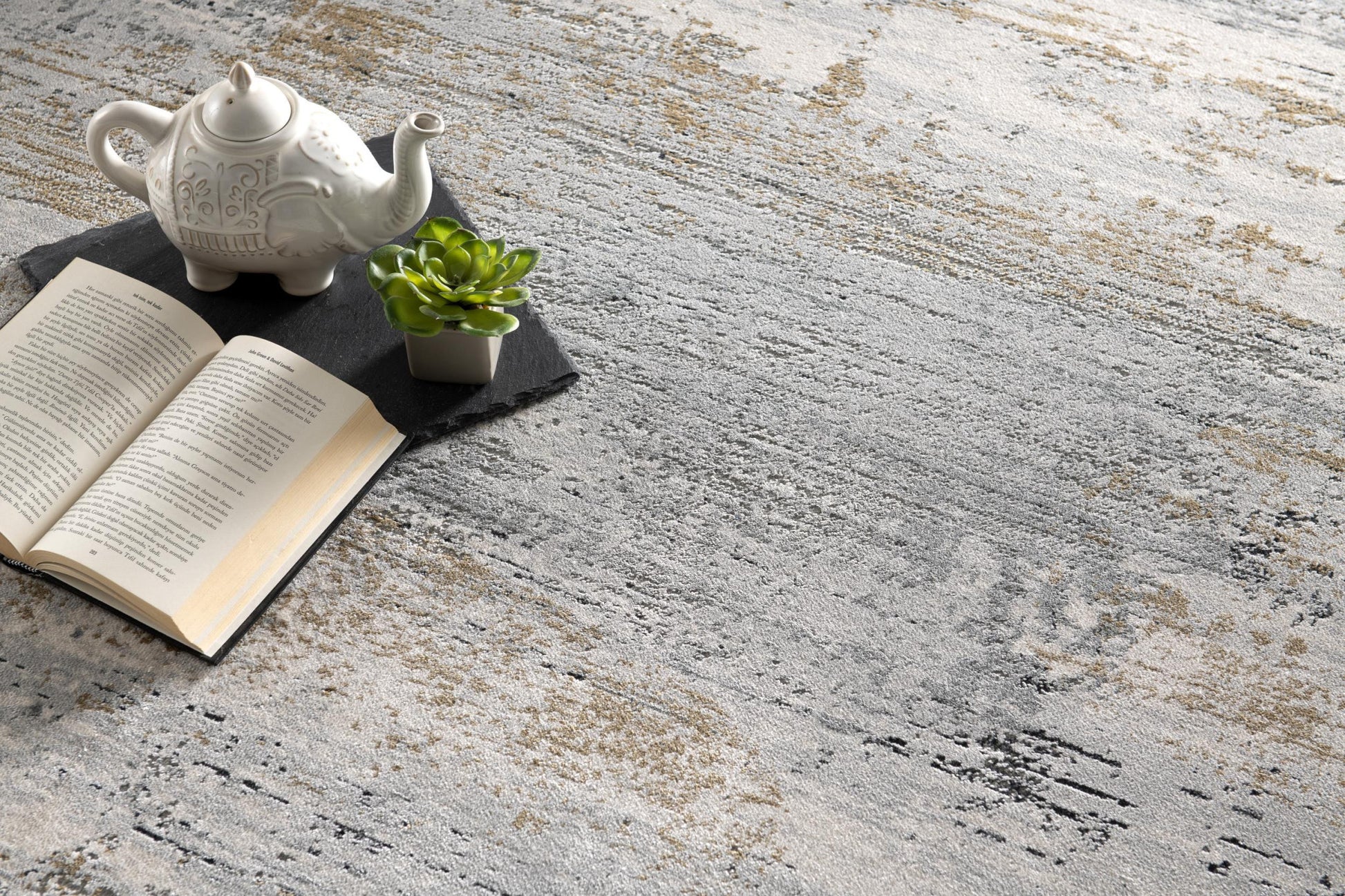 4' X 6' Grey Abstract Area Rug-Area Rugs-DECOROLALA