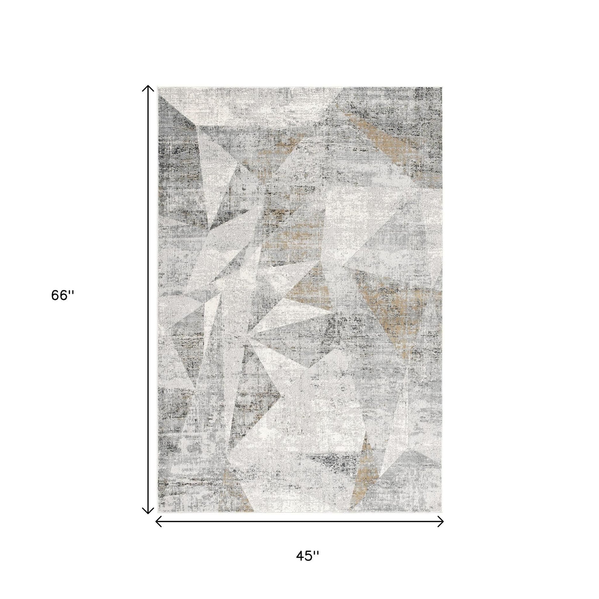 4' X 6' Grey Abstract Area Rug-Area Rugs-DECOROLALA