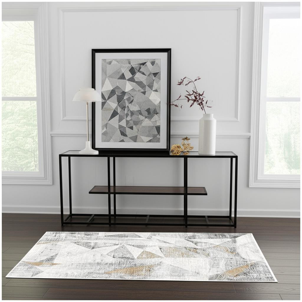 4' X 6' Grey Abstract Area Rug-Area Rugs-DECOROLALA