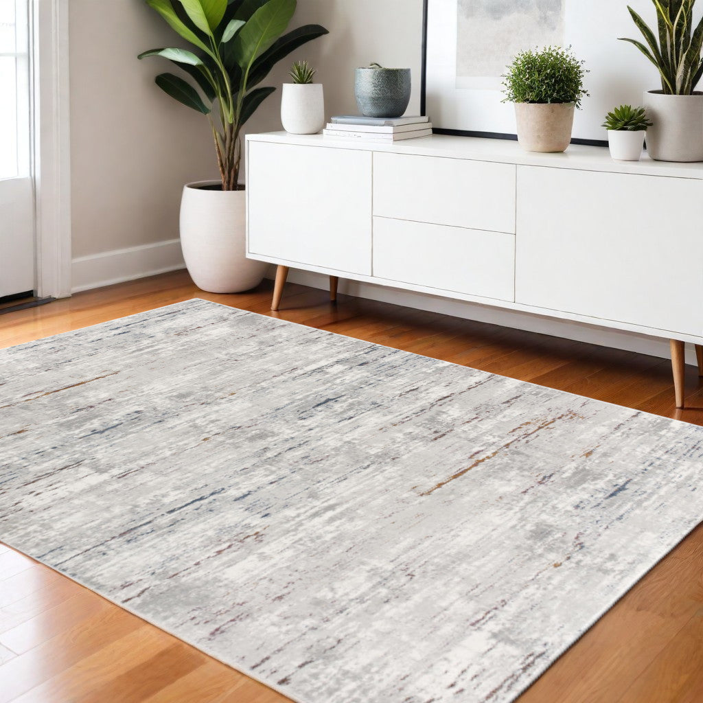 4' X 6' Grey Abstract Area Rug-Area Rugs-DECOROLALA