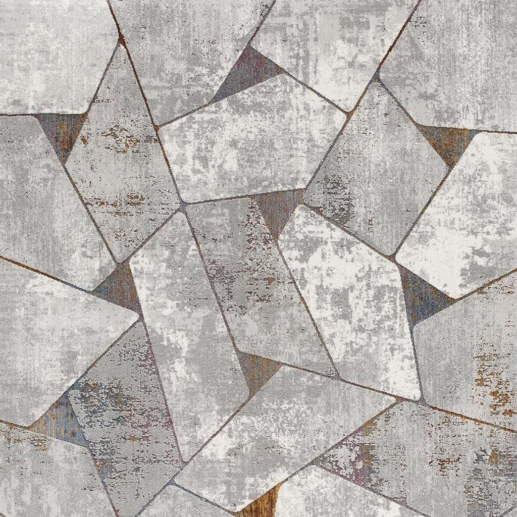 4' X 6' Grey Geometric Area Rug-Area Rugs-DECOROLALA