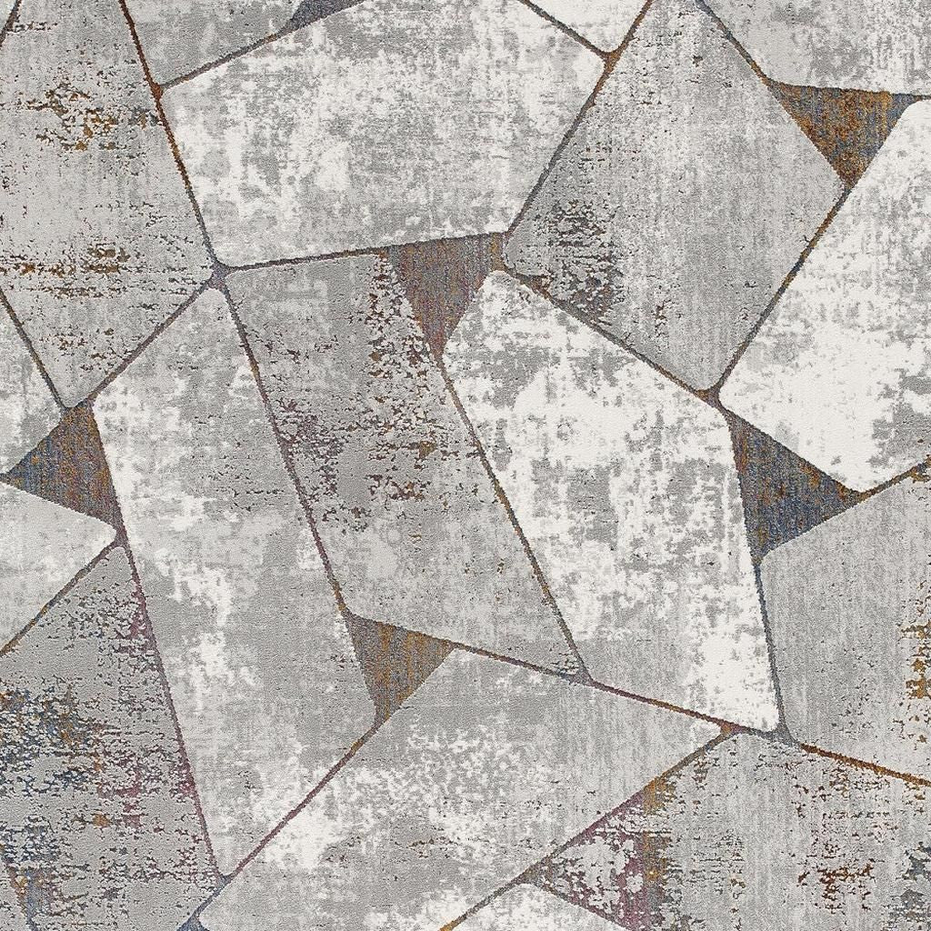 4' X 6' Grey Geometric Area Rug-Area Rugs-DECOROLALA