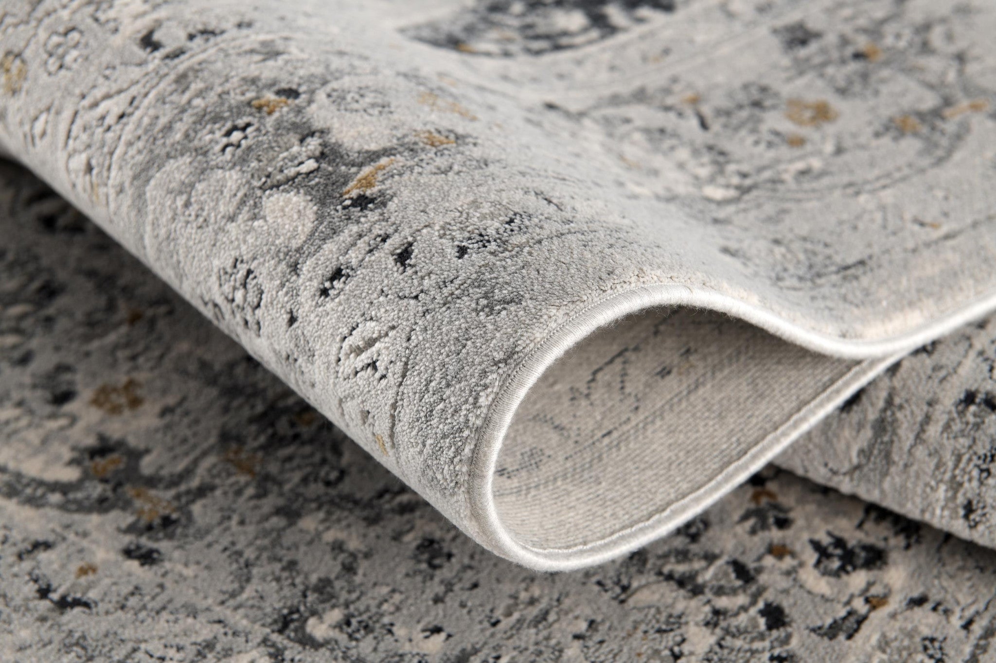 4' X 6' Grey Oriental Area Rug-Area Rugs-DECOROLALA