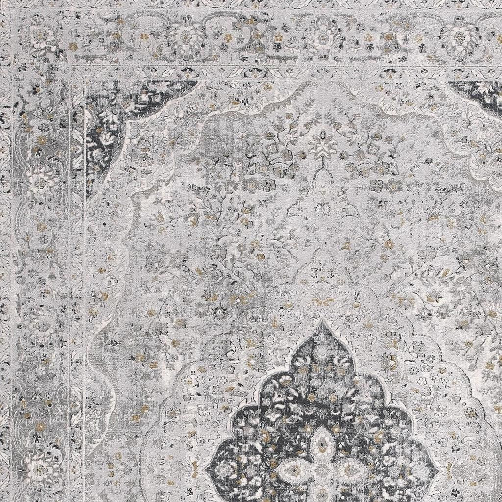 4' X 6' Grey Oriental Area Rug-Area Rugs-DECOROLALA