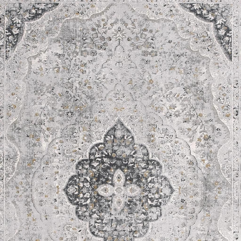 4' X 6' Grey Oriental Area Rug-Area Rugs-DECOROLALA