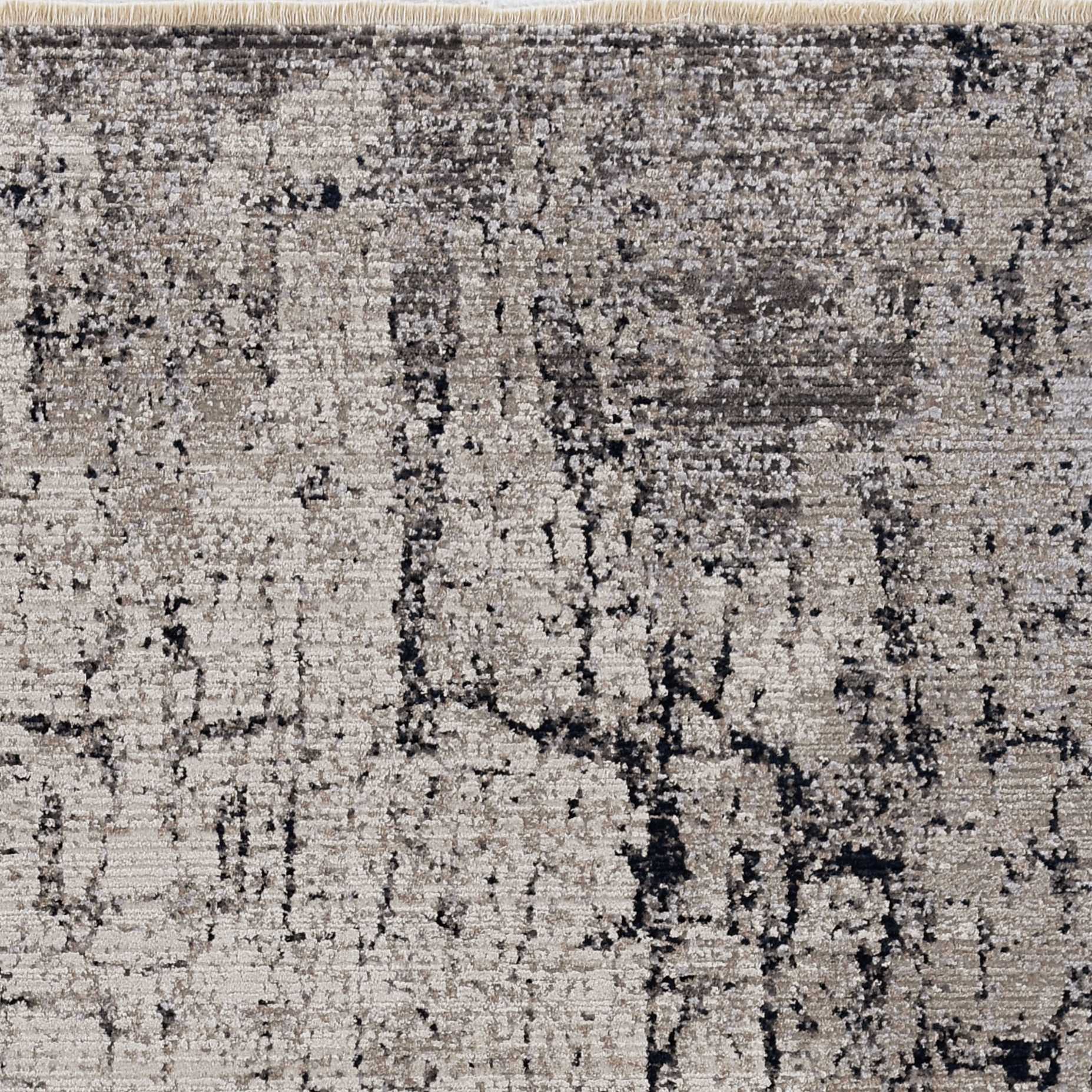 4' X 6' Ivory And Gray Abstract Distressed Area Rug-Area Rugs-DECOROLALA