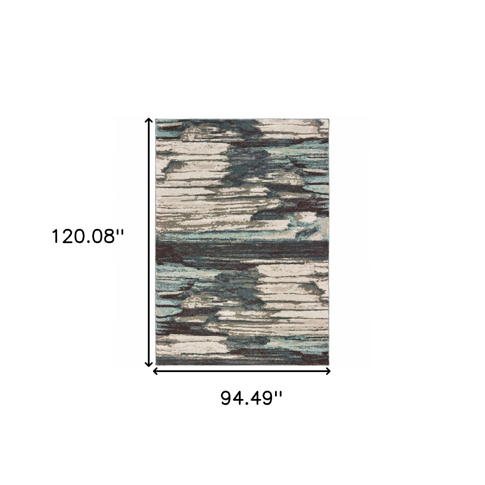 4' X 6' Ivory Blue And Gray Abstract Area Rug-Area Rugs-DECOROLALA