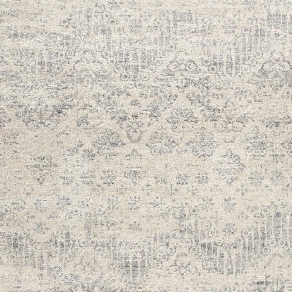 4' X 6' Ivory Distressed Ikat Pattern Area Rug-Area Rugs-DECOROLALA