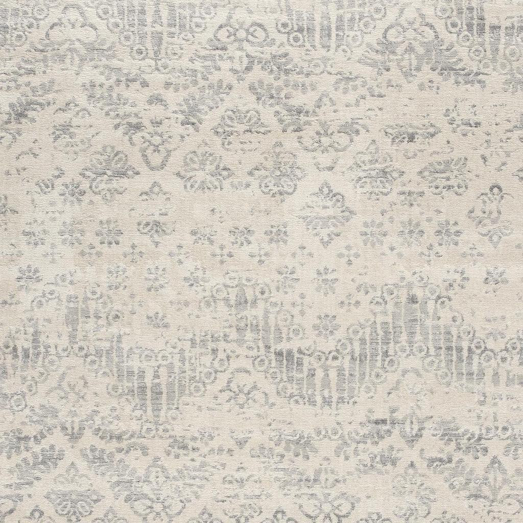 4' X 6' Ivory Distressed Ikat Pattern Area Rug-Area Rugs-DECOROLALA