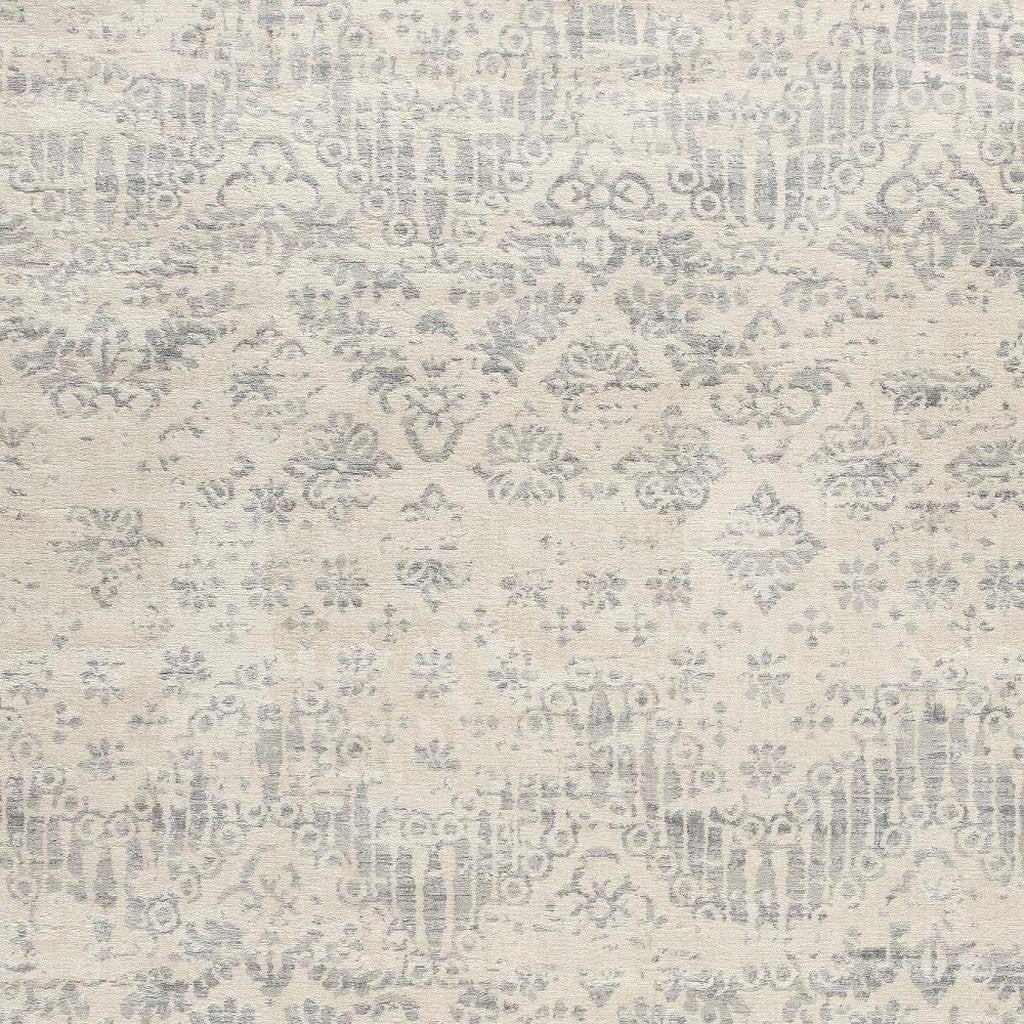 4' X 6' Ivory Distressed Ikat Pattern Area Rug-Area Rugs-DECOROLALA