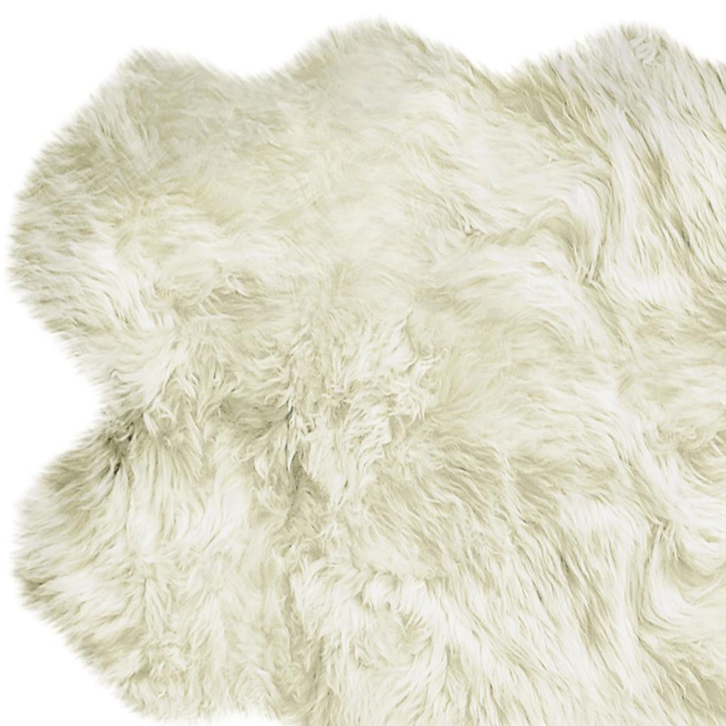 4' X 6' Natural Genuine Sheepskin Handmade Area Rug-Area Rugs-DECOROLALA