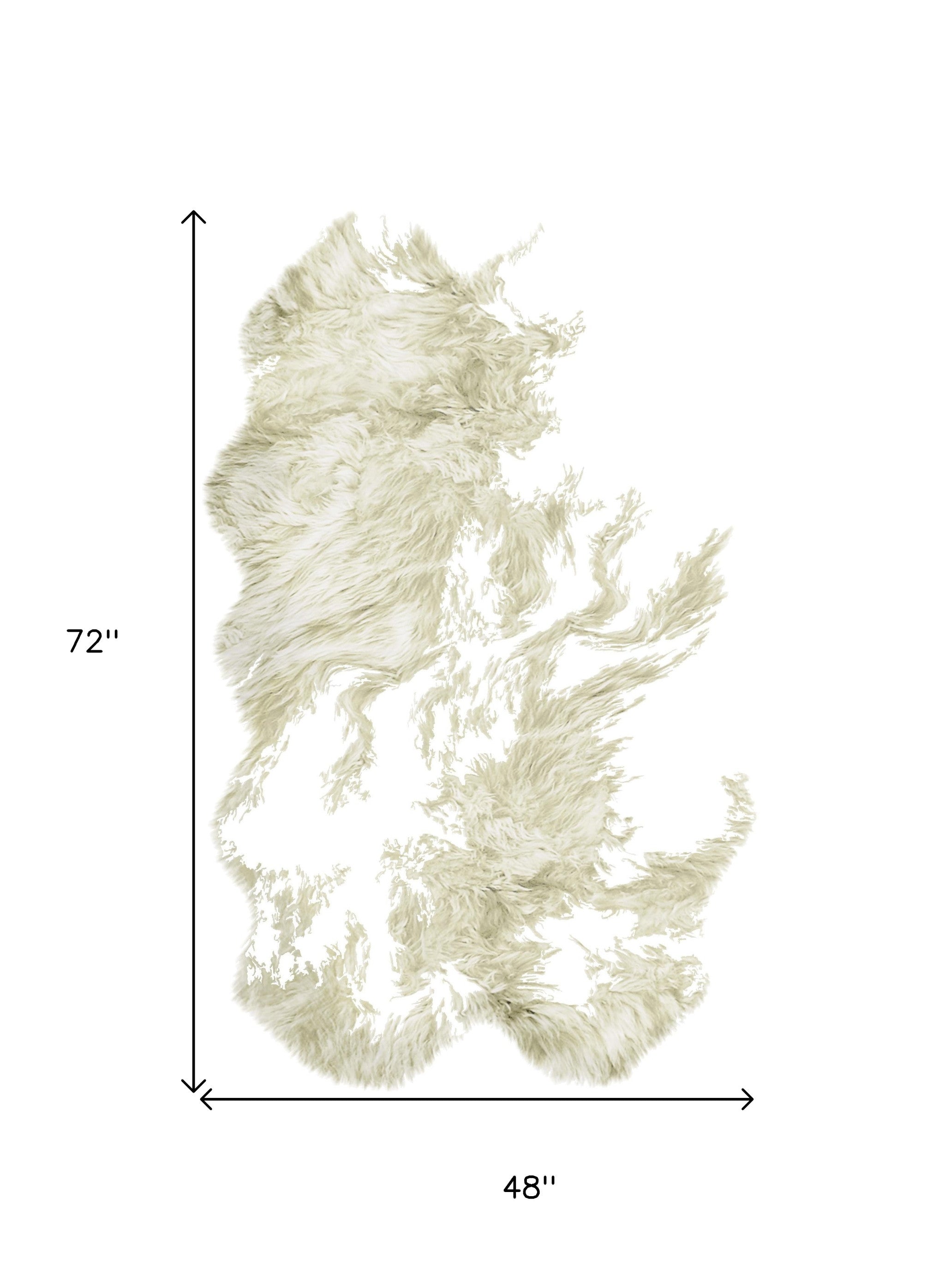 4' X 6' Natural Genuine Sheepskin Handmade Area Rug-Area Rugs-DECOROLALA