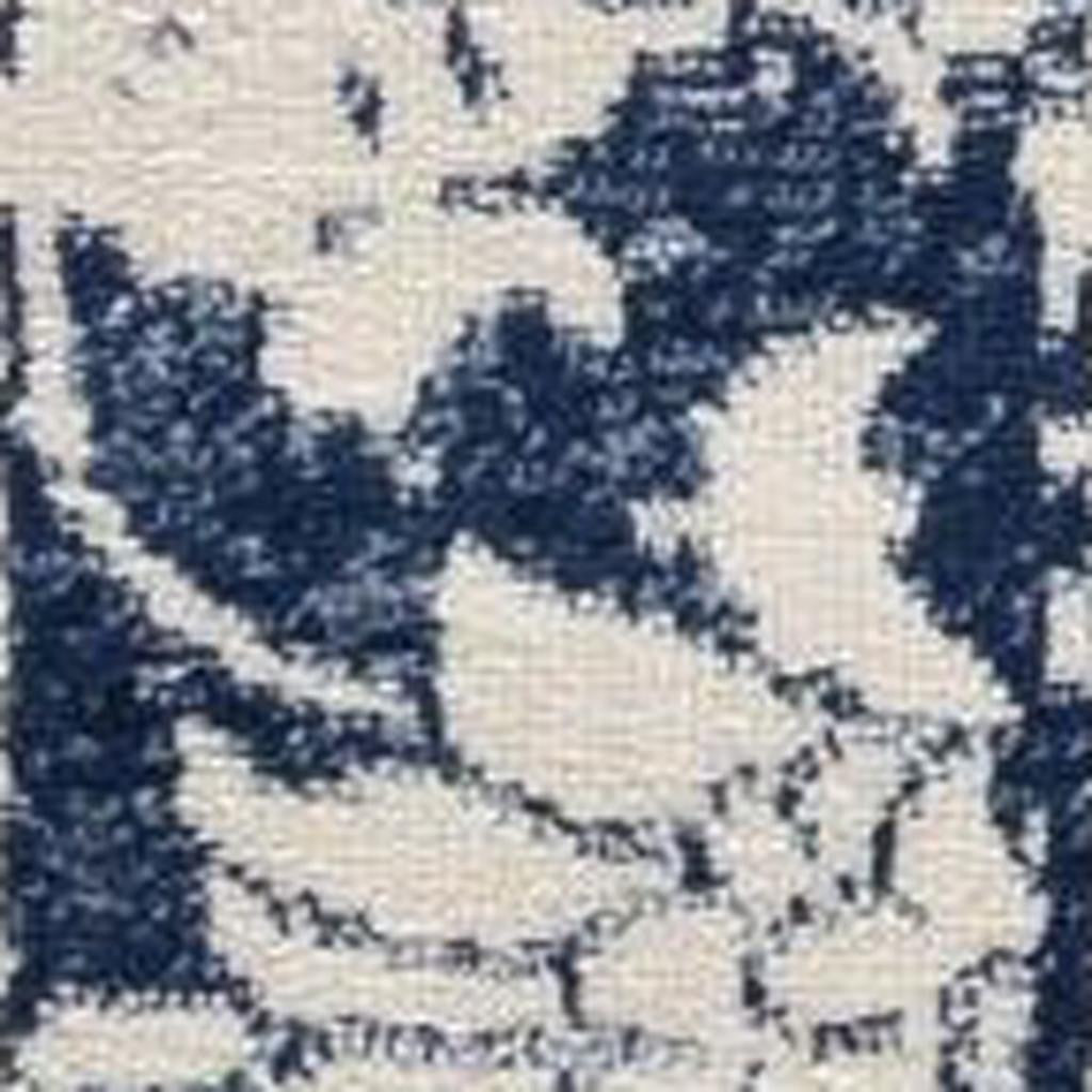 4' X 6' Navy Blue Distressed Floral Area Rug-Area Rugs-DECOROLALA
