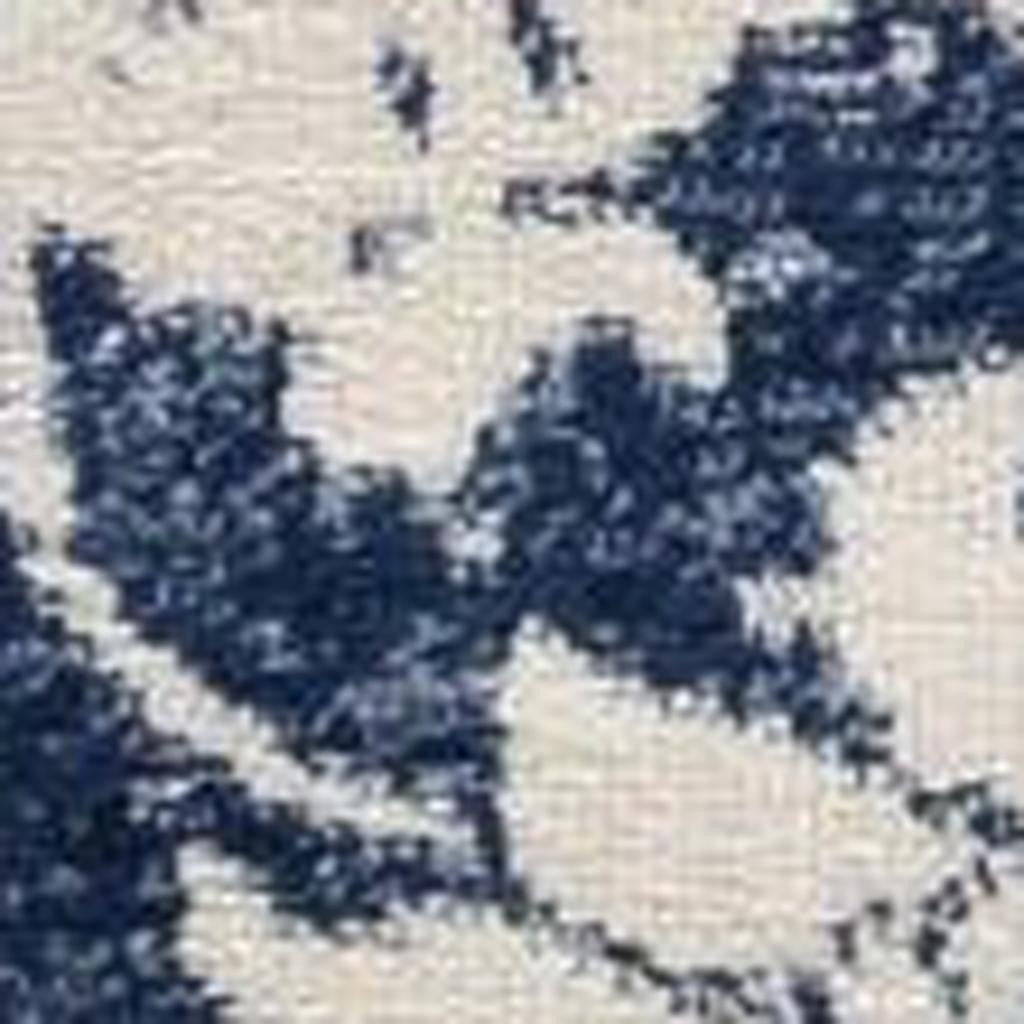 4' X 6' Navy Blue Distressed Floral Area Rug-Area Rugs-DECOROLALA