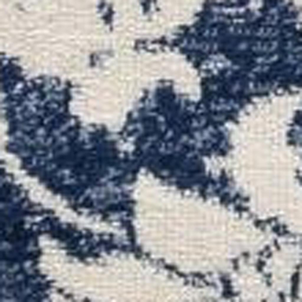 4' X 6' Navy Blue Distressed Floral Area Rug-Area Rugs-DECOROLALA
