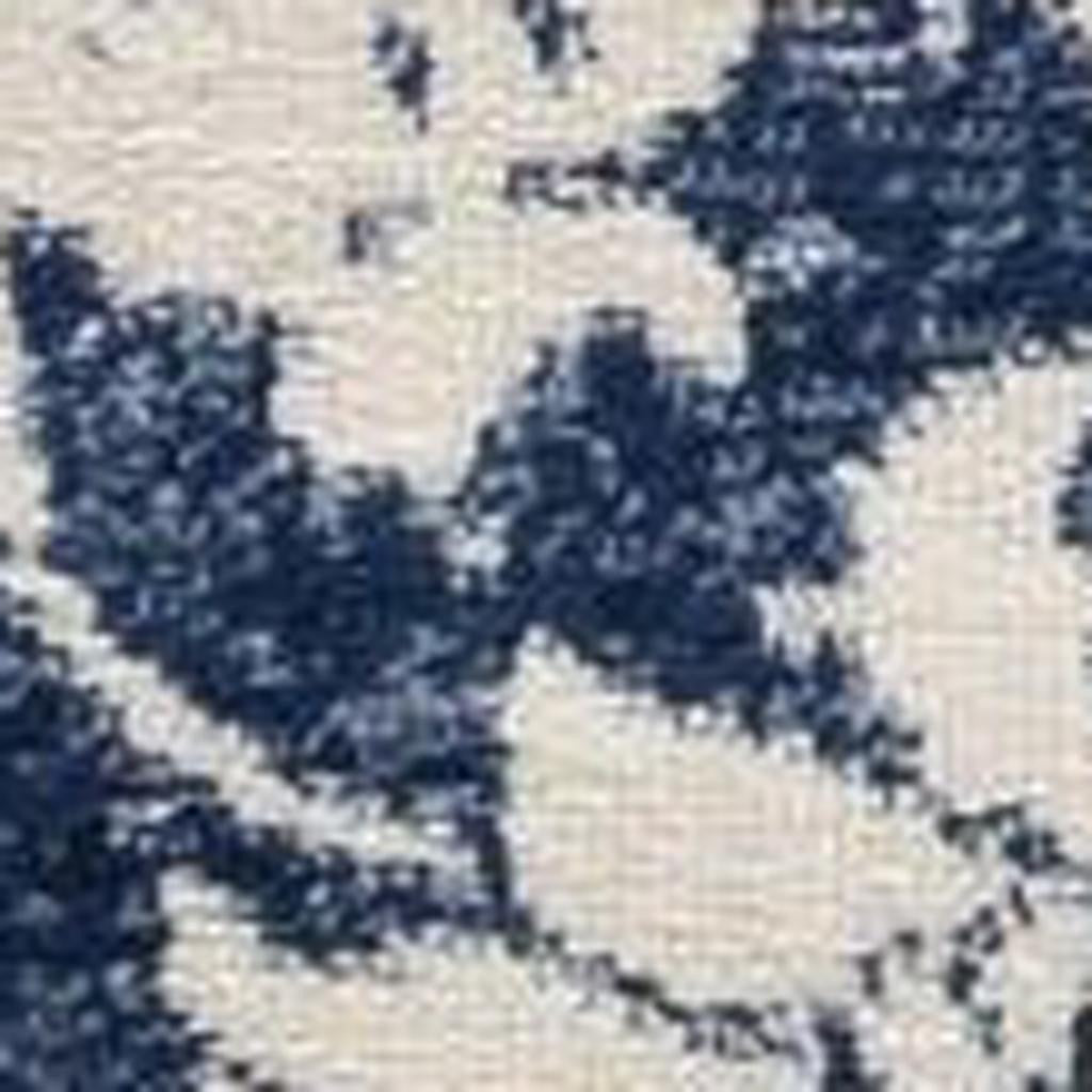4' X 6' Navy Blue Distressed Floral Area Rug-Area Rugs-DECOROLALA