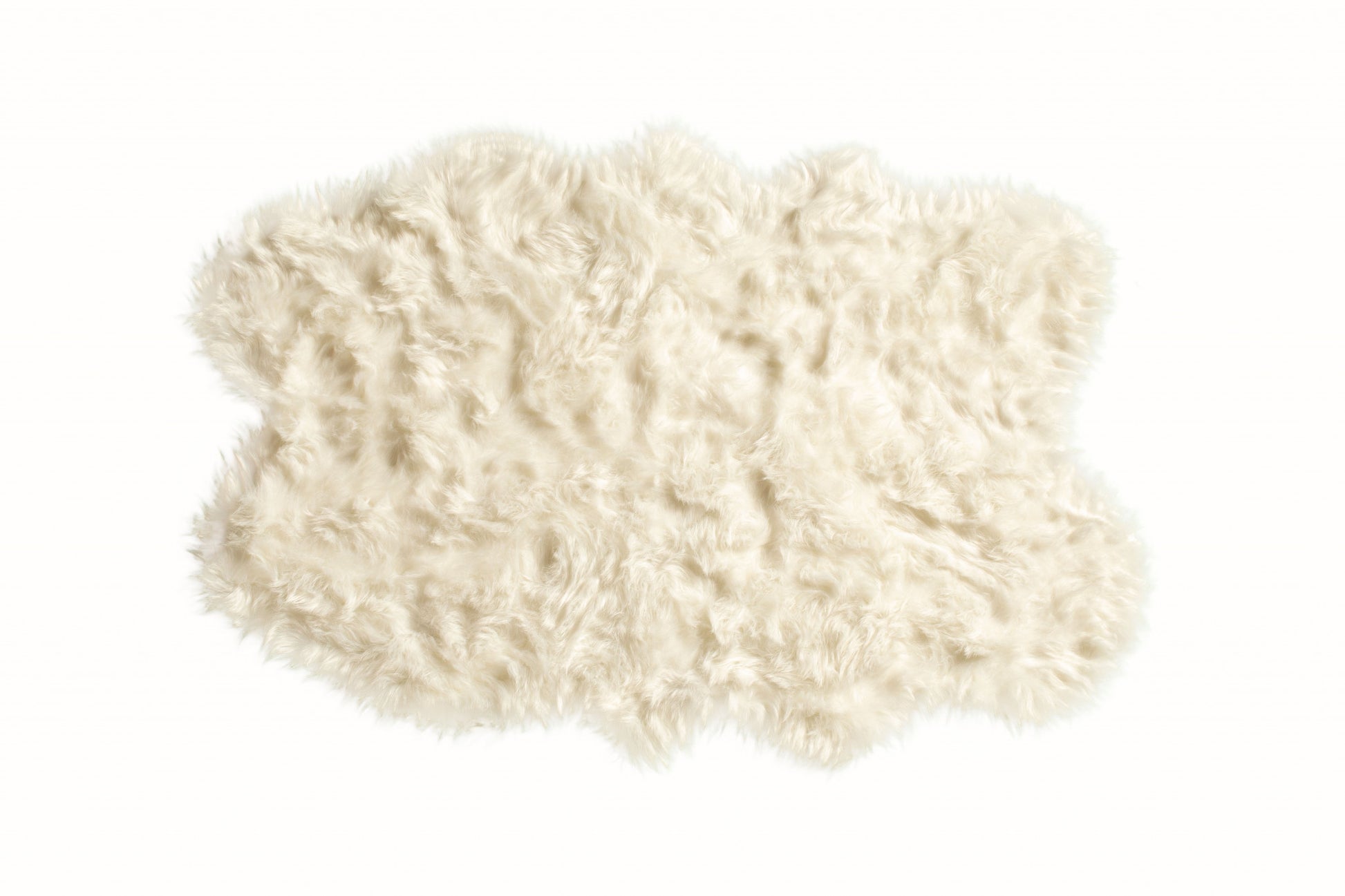 4' X 6' Off White Faux Sheepskin Washable Area Rug-Area Rugs-DECOROLALA