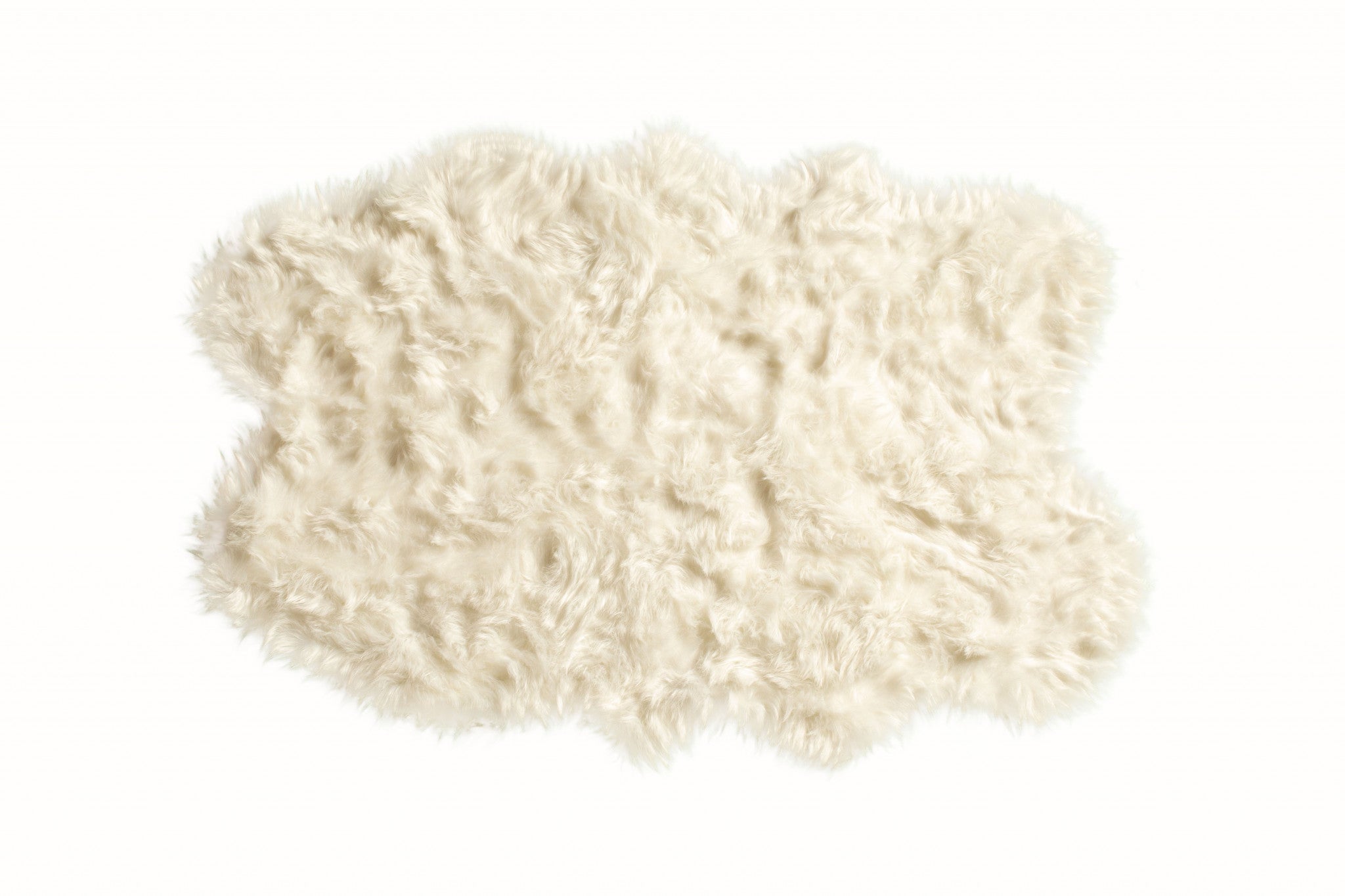 4' X 6' Off White Faux Sheepskin Washable Area Rug-Area Rugs-DECOROLALA