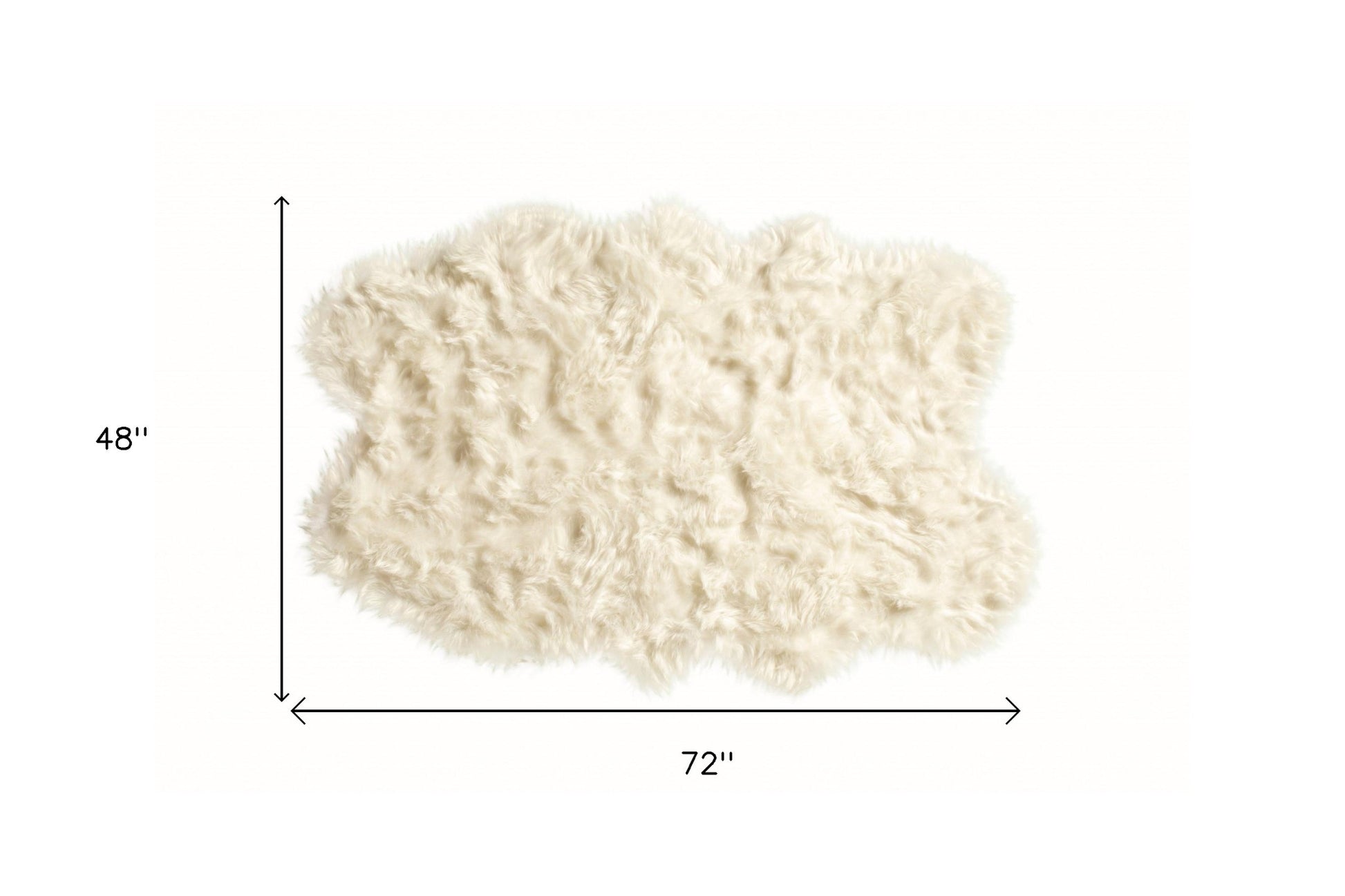 4' X 6' Off White Faux Sheepskin Washable Area Rug-Area Rugs-DECOROLALA