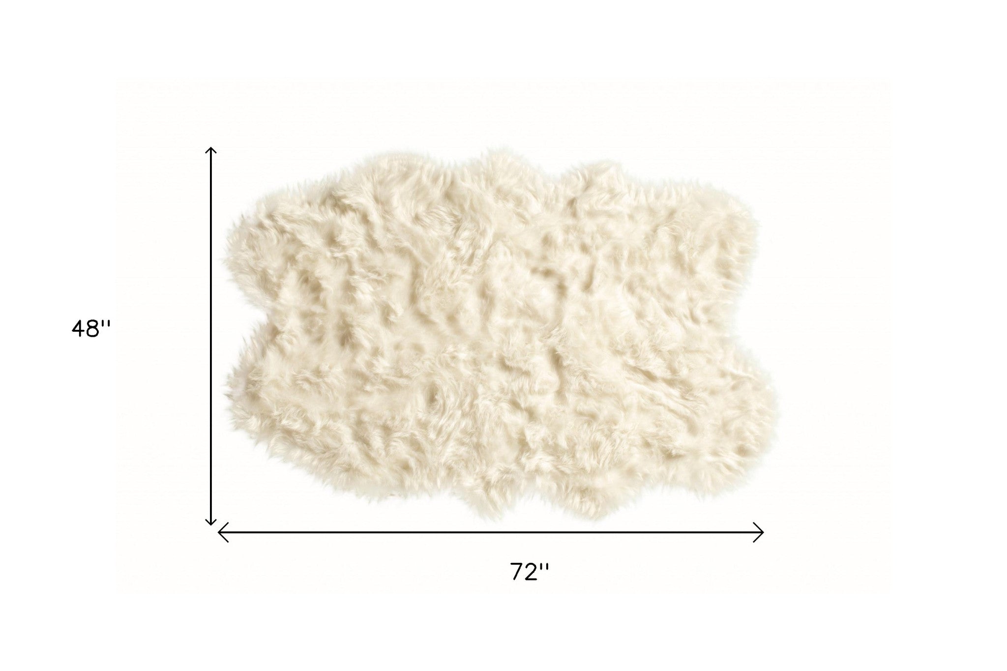 4' X 6' Off White Faux Sheepskin Washable Area Rug-Area Rugs-DECOROLALA