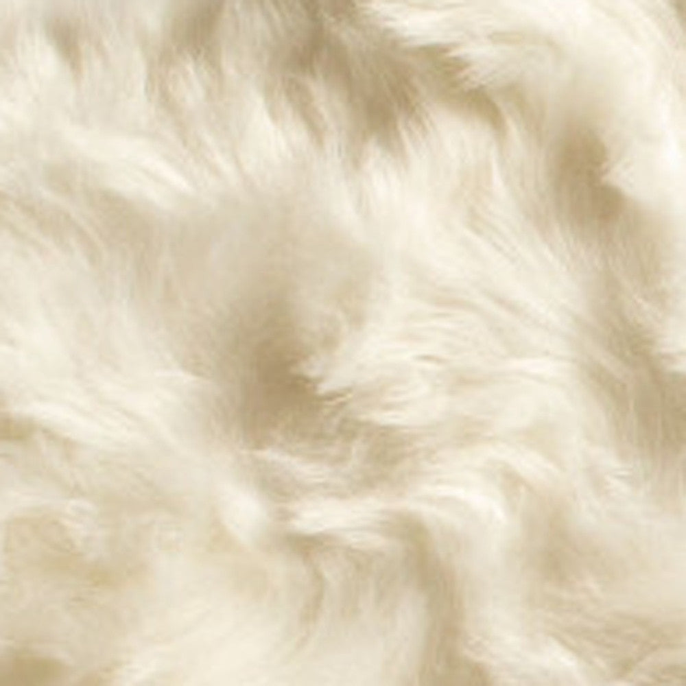 4' X 6' Off White Faux Sheepskin Washable Area Rug-Area Rugs-DECOROLALA