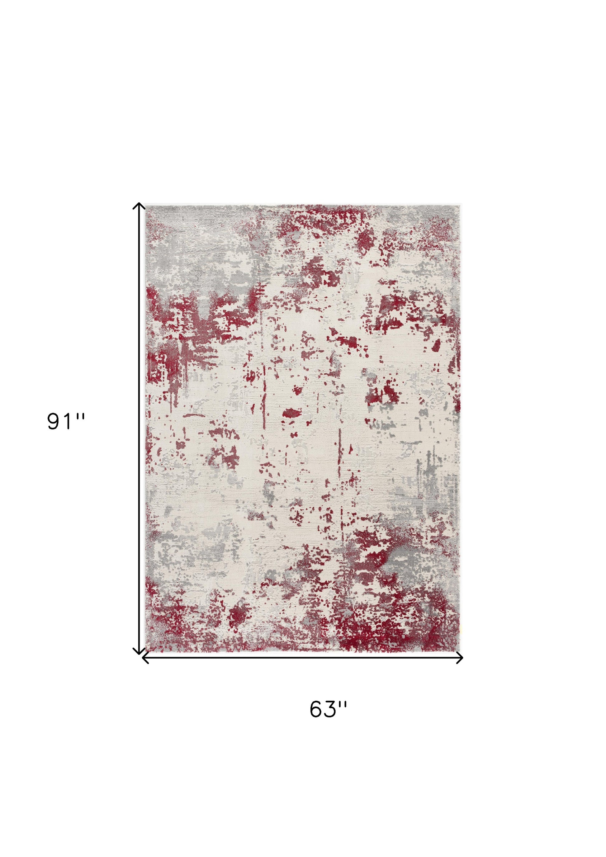4' X 6' Red Abstract Dhurrie Area Rug-Area Rugs-DECOROLALA
