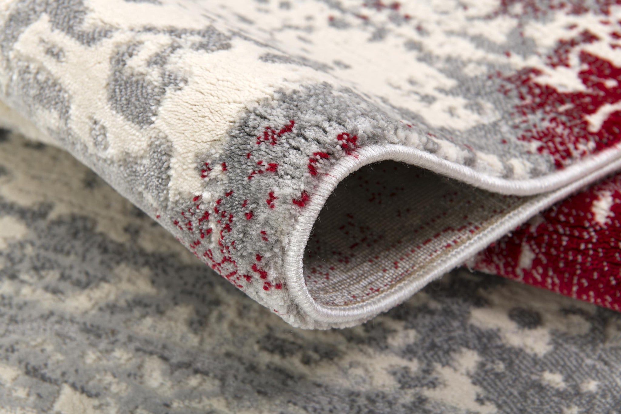 4' X 6' Red Abstract Dhurrie Area Rug-Area Rugs-DECOROLALA