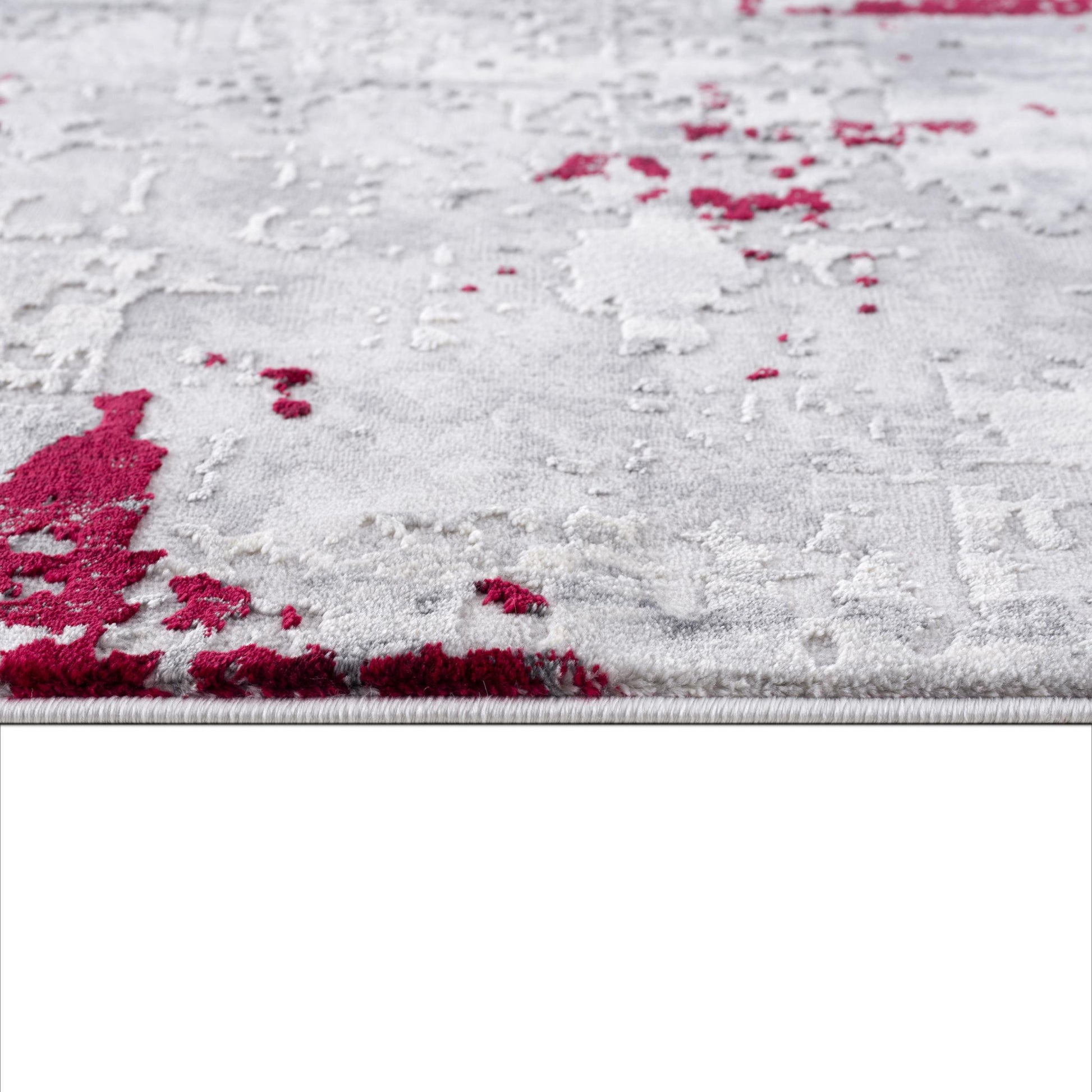 4' X 6' Red Abstract Dhurrie Area Rug-Area Rugs-DECOROLALA