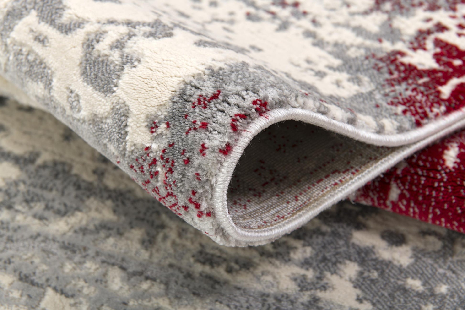 4' X 6' Red Abstract Dhurrie Area Rug-Area Rugs-DECOROLALA