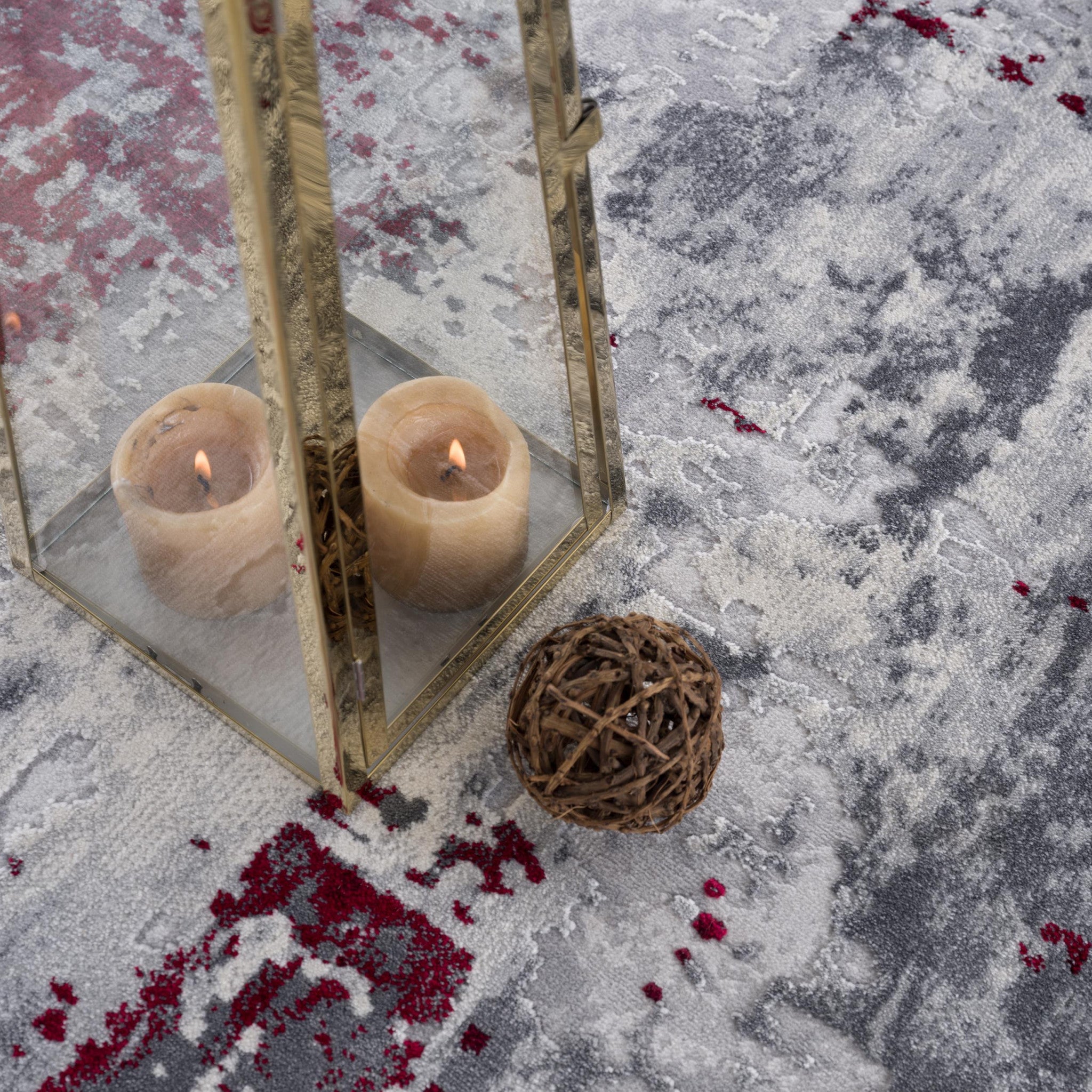 4' X 6' Red Abstract Dhurrie Area Rug-Area Rugs-DECOROLALA